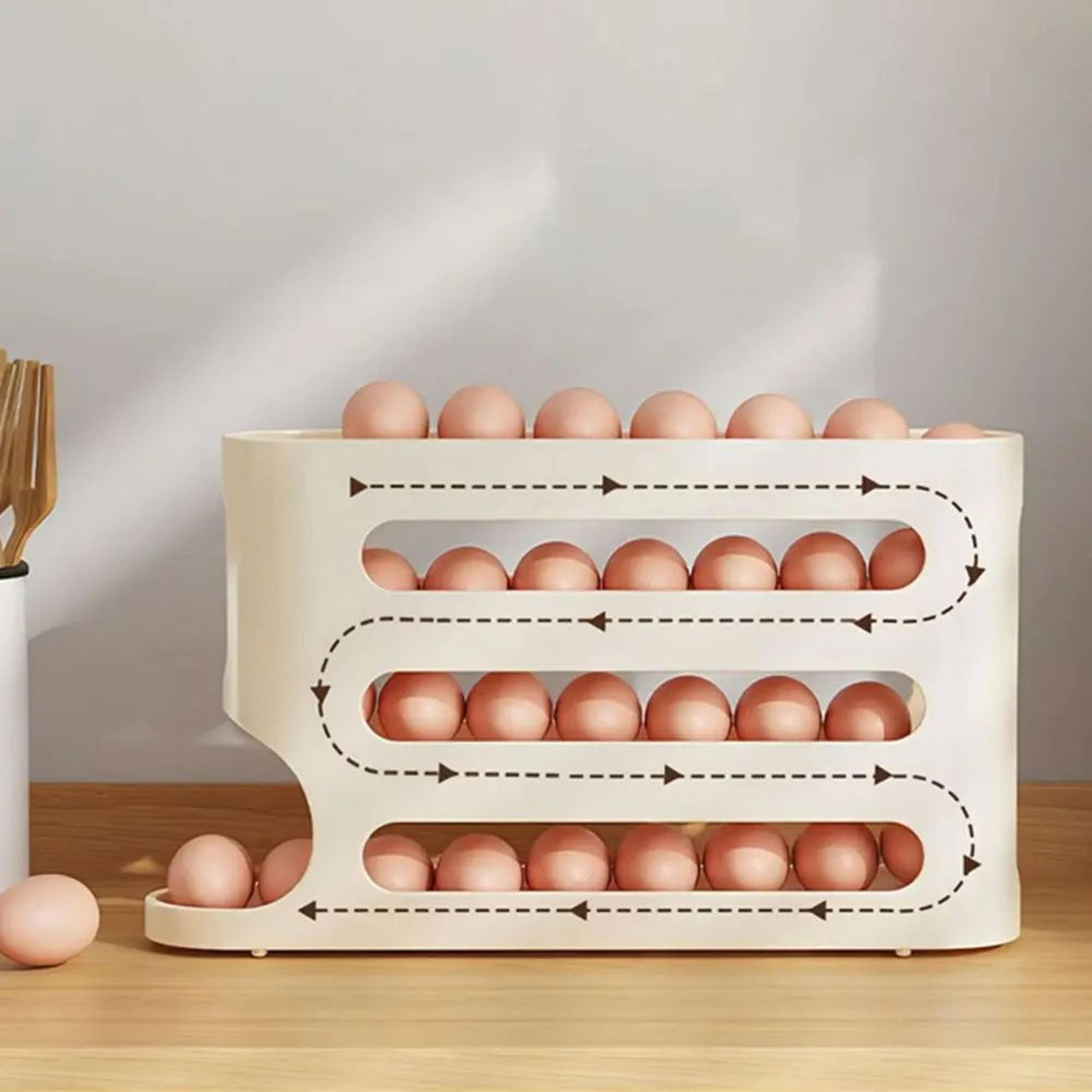 4Tier AutoRolling Egg Dispenser  Large Capacity Stackable Egg Organizer For Refrigerator  Counterto 1