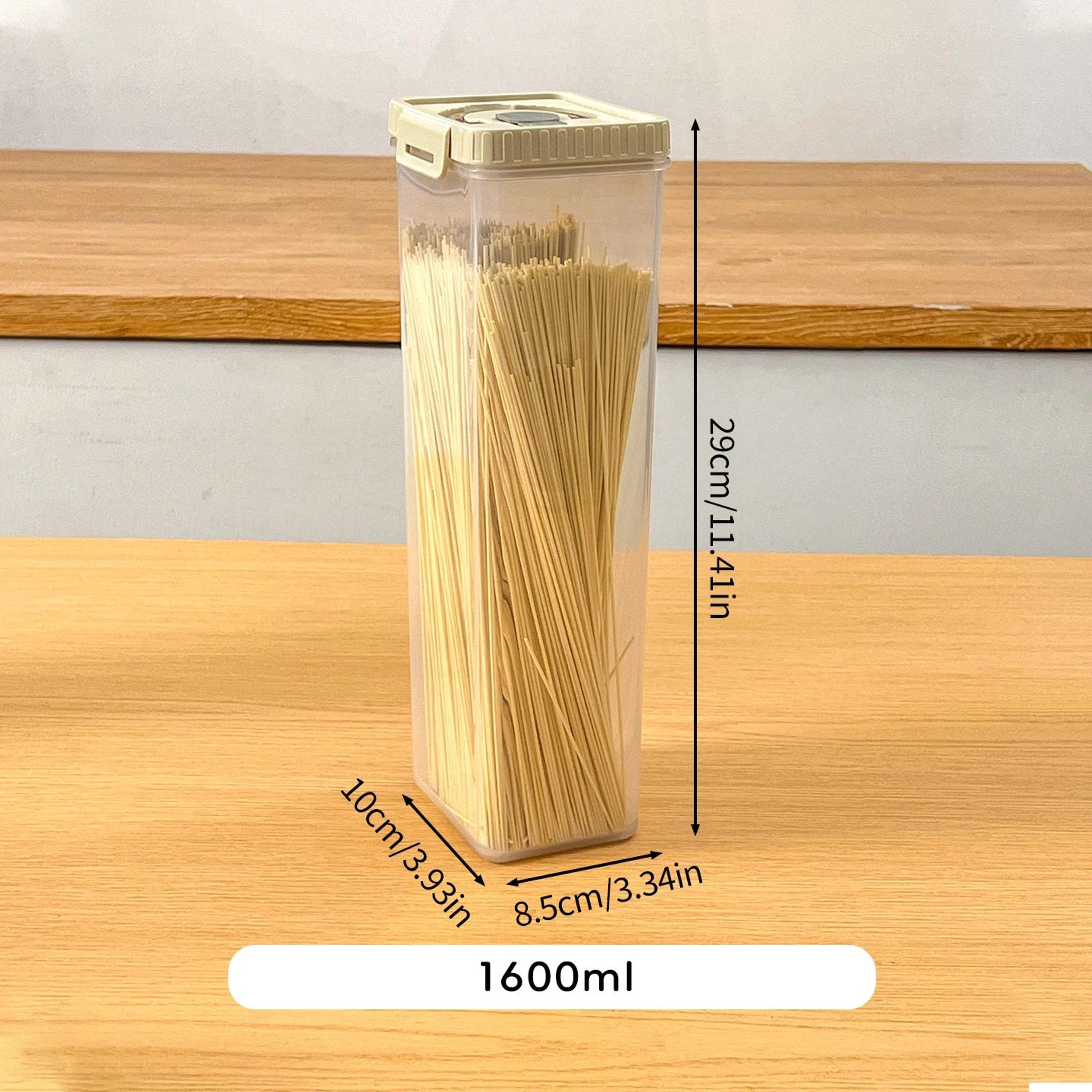 Airtight Pasta Storage Container With Handle  MoistureProof Spaghetti  Noodle Organizer Canister 9