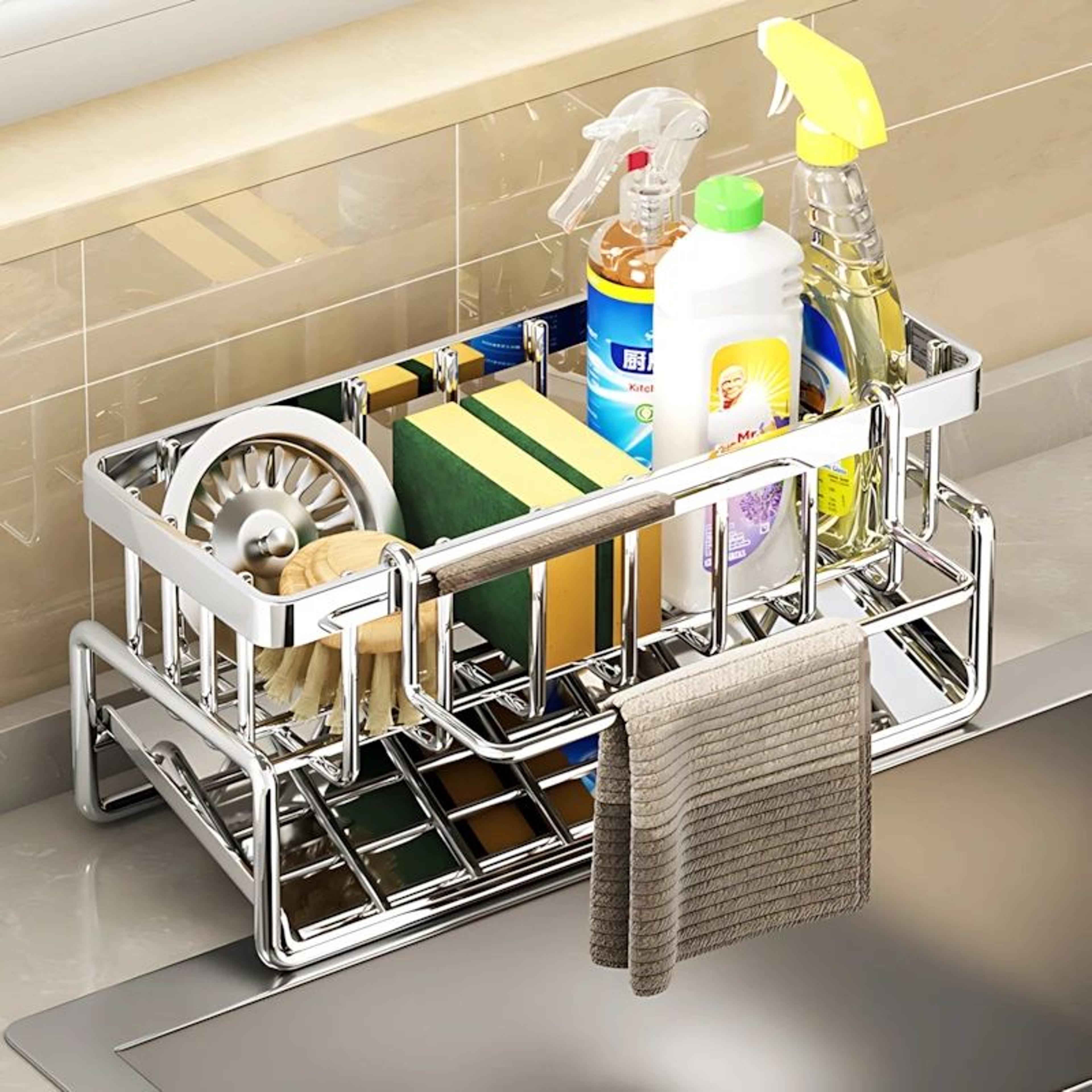 Stainless Steel OvertheSink Drying Rack  Large Capacity RustResistant Kitchen Organizer 0