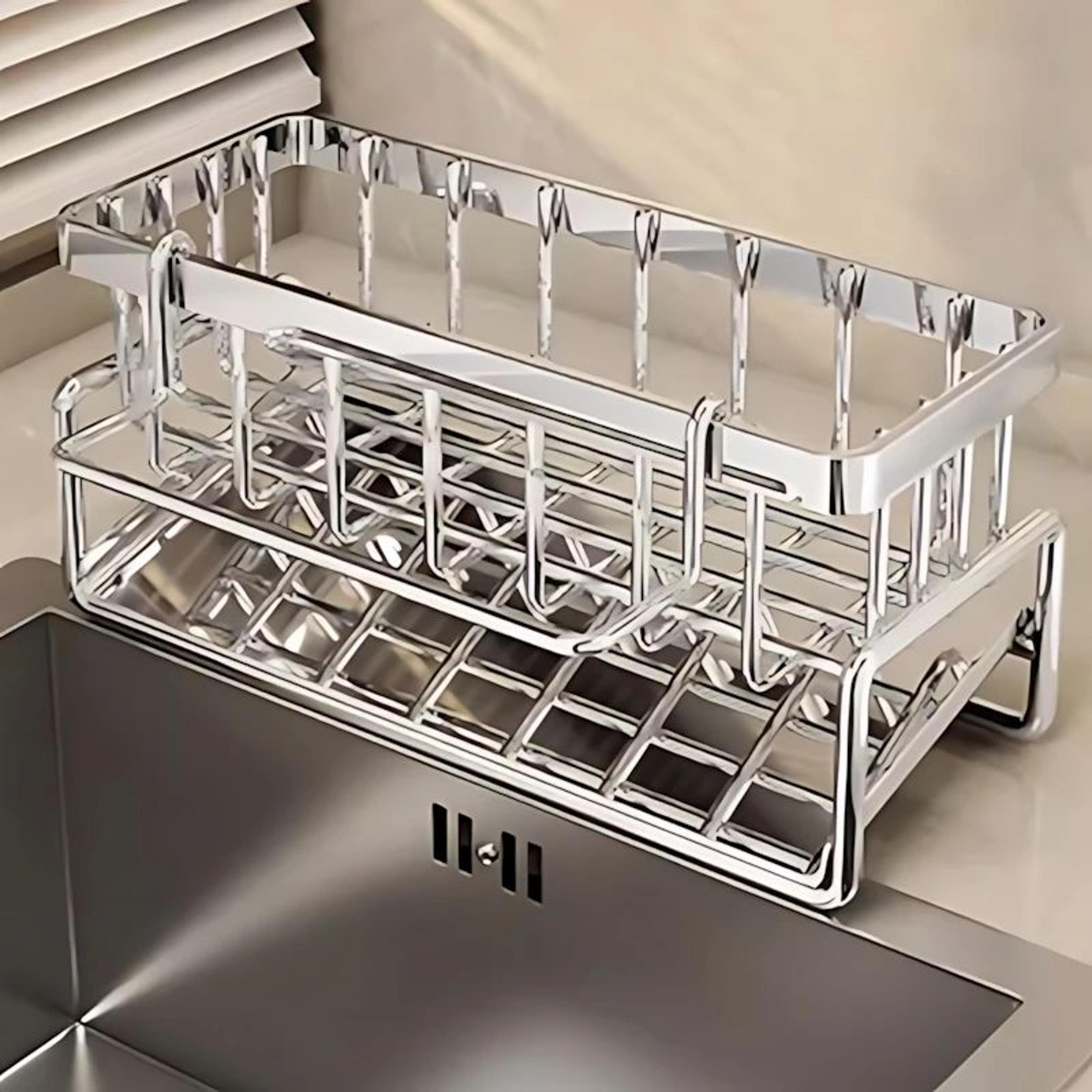 Stainless Steel OvertheSink Drying Rack  Large Capacity RustResistant Kitchen Organizer 2