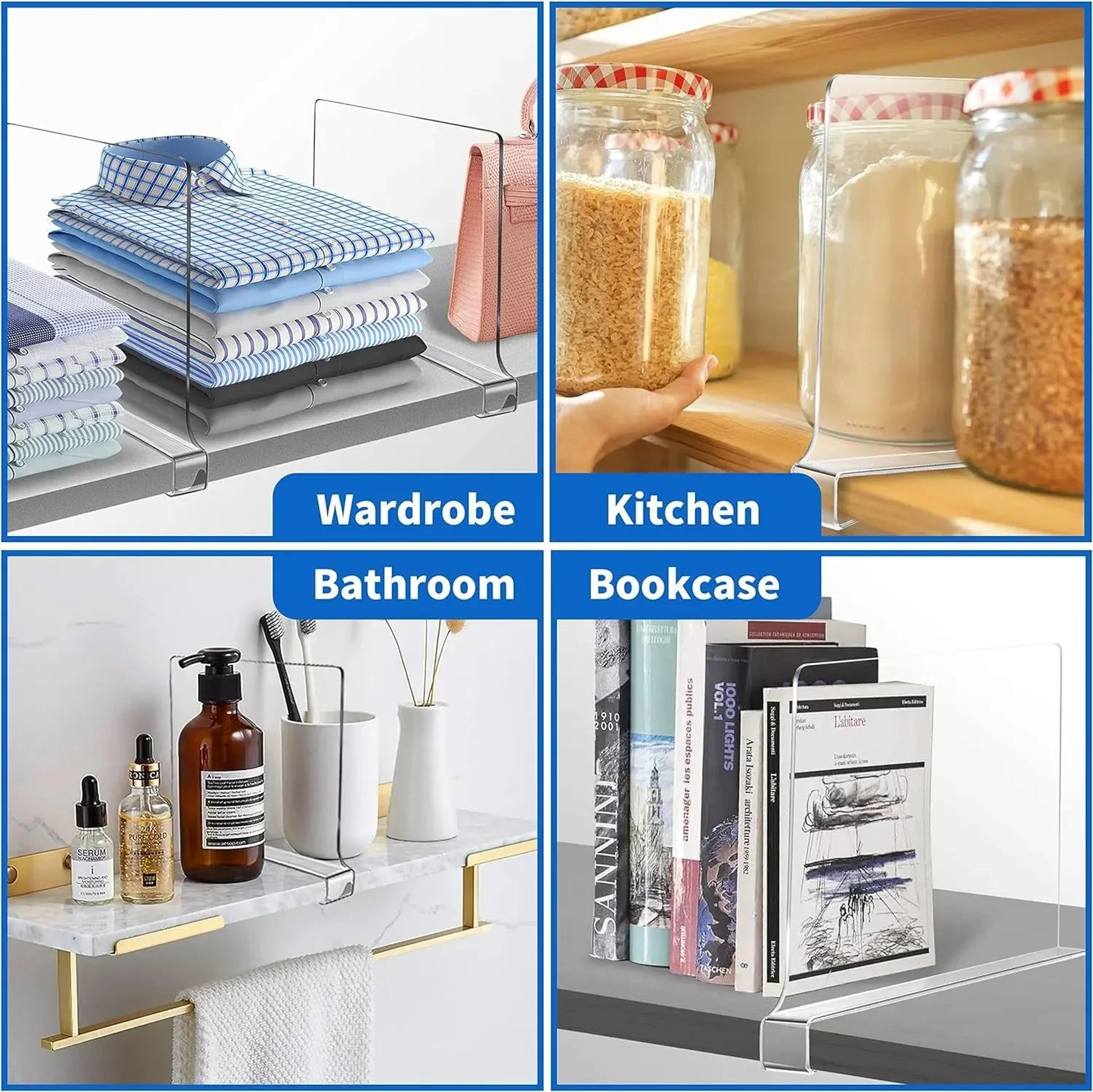 Transparent Closet Shelf Divider  Clear Wardrobe Organizer Baffle For Clothes Cabinets  Bookcases 3