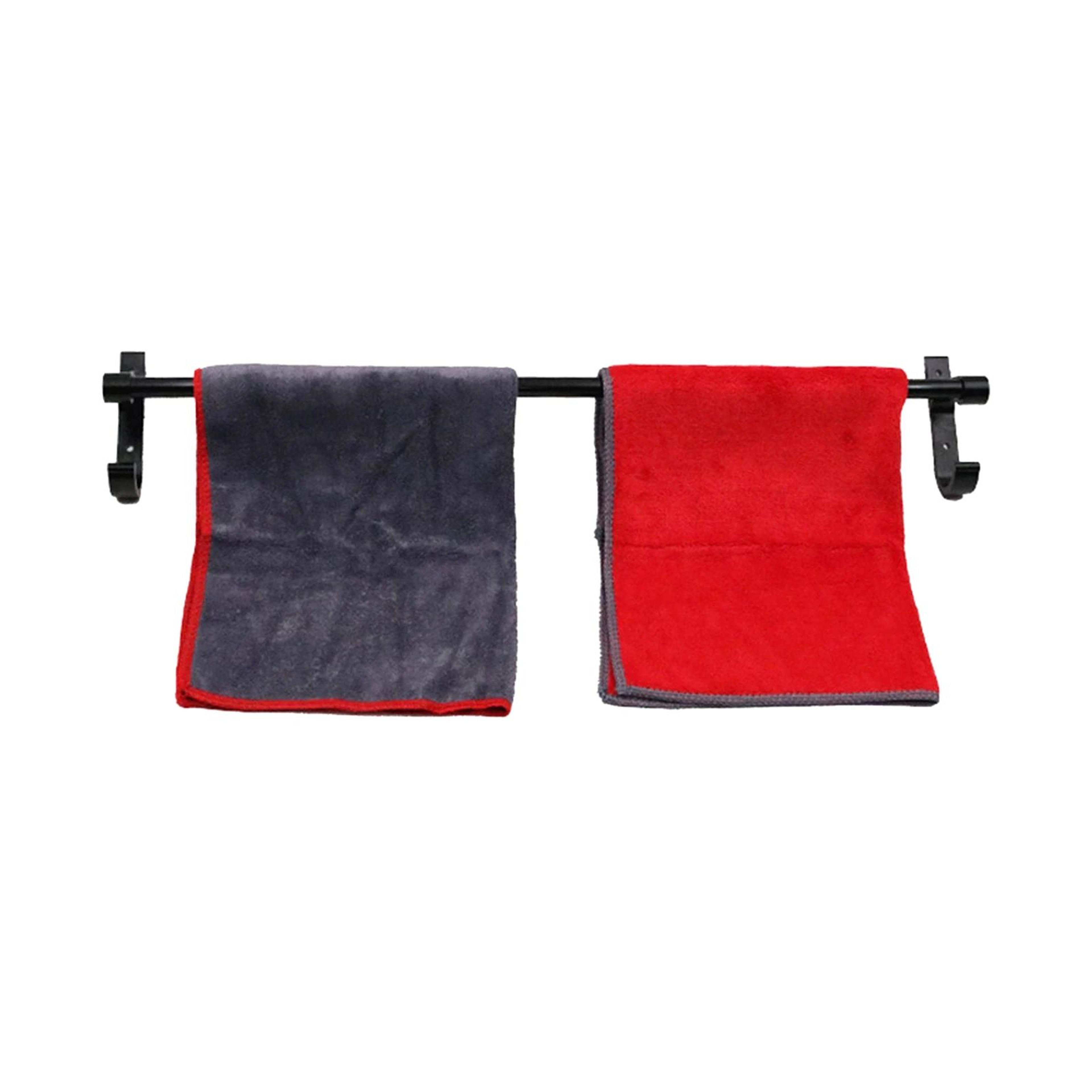 Aluminum Spray Bottle Holder  Towel Rack  WallMounted Garage Organizer For Car Detailing Supplies 4