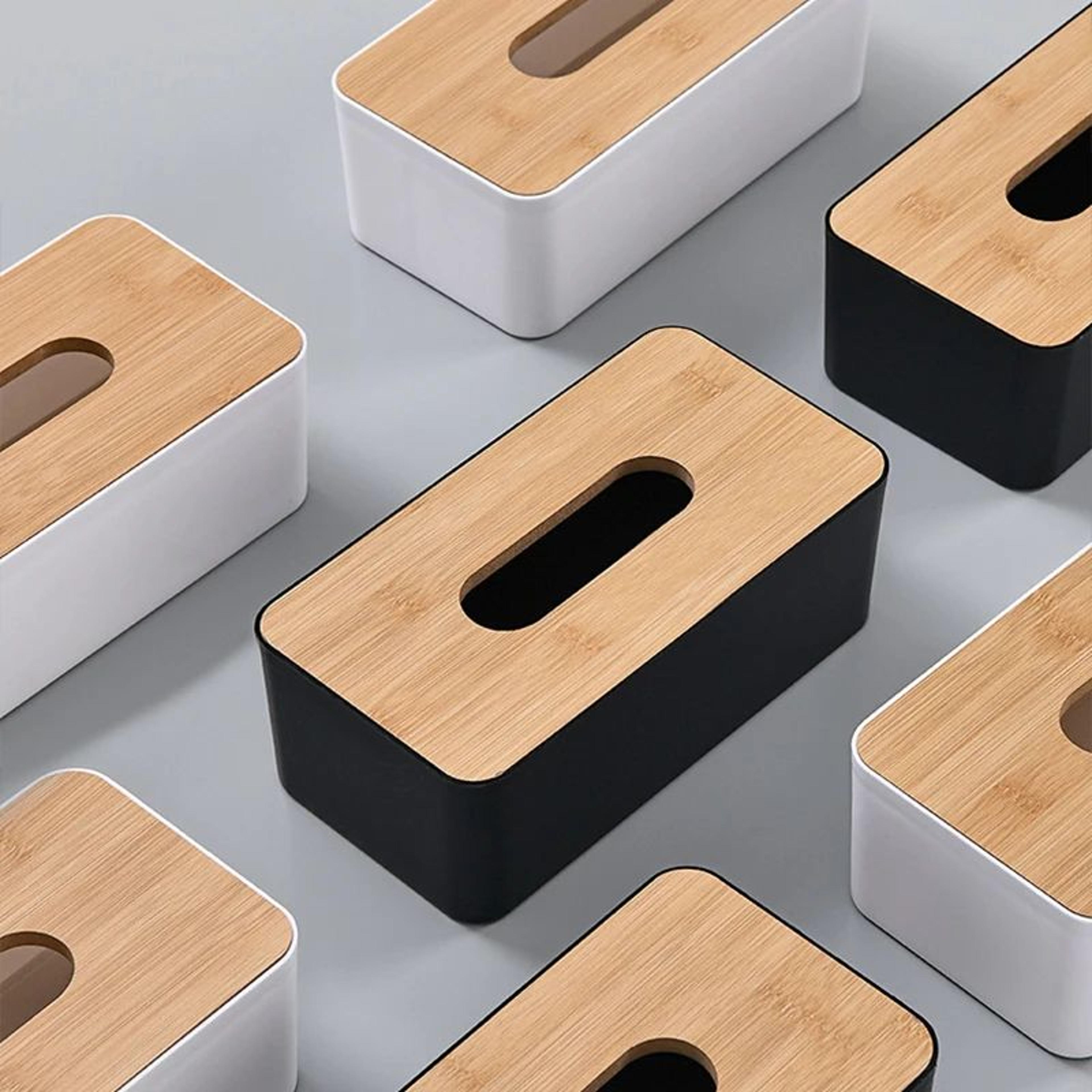 minimalist plastic tissue box – detachable rectangle paper towel holder for kitchen, bathroom & living room