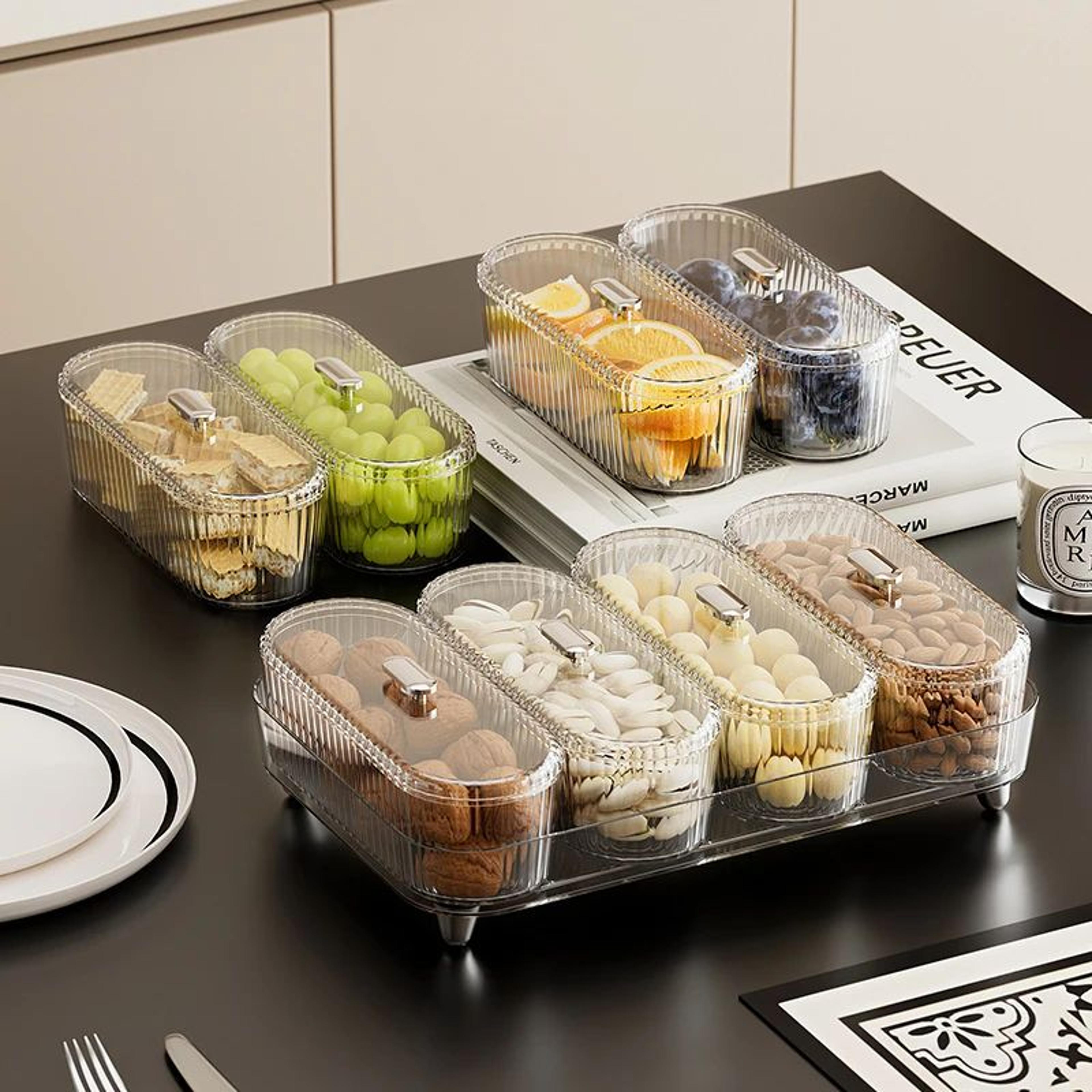modern abs fruit bowl with lid – decorative living room fruit & dry fruit storage container