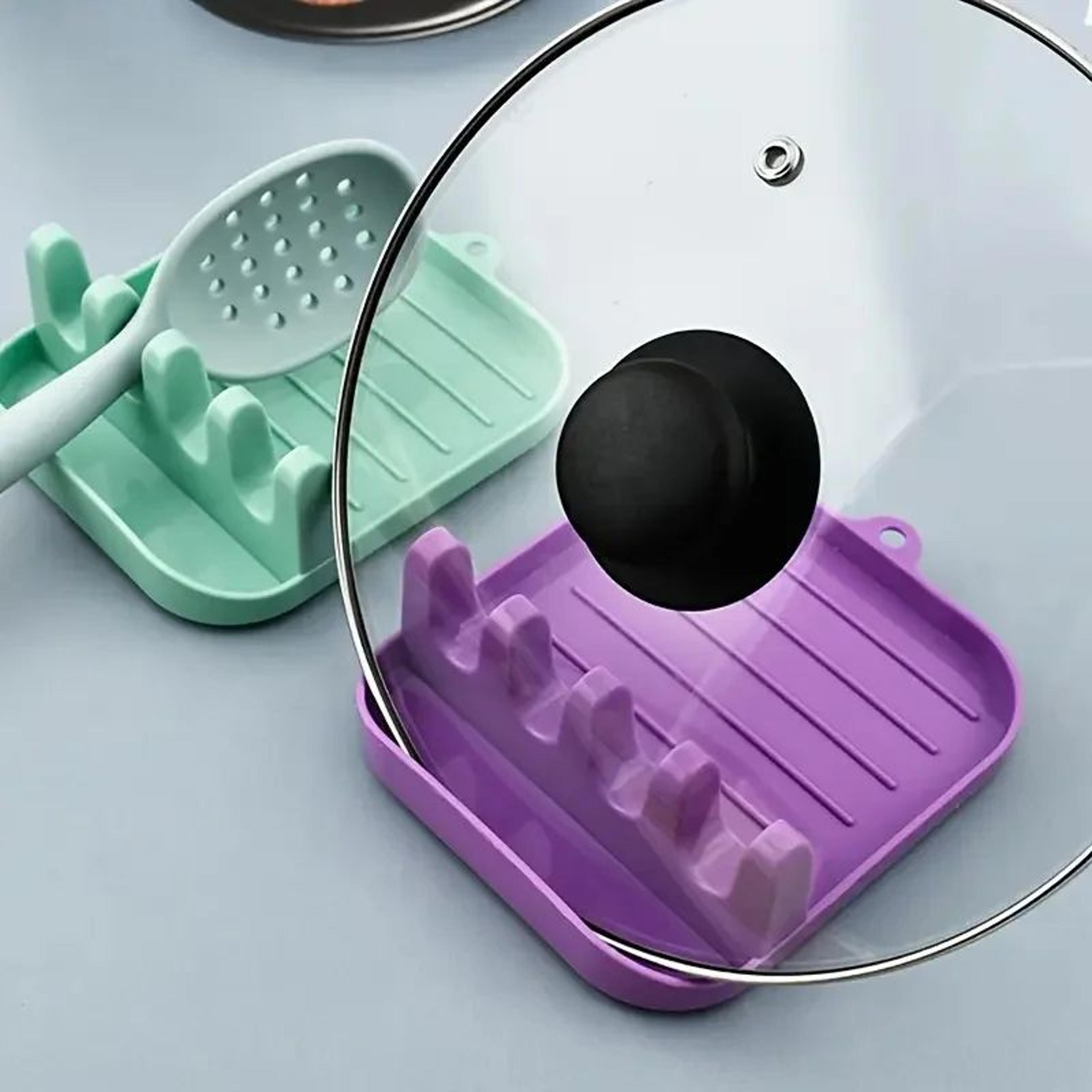 AllinOne Spoon Rest  Pot Lid Holder  Kitchen Utensil Organizer Countertop Drip Tray For Home  Resta 2