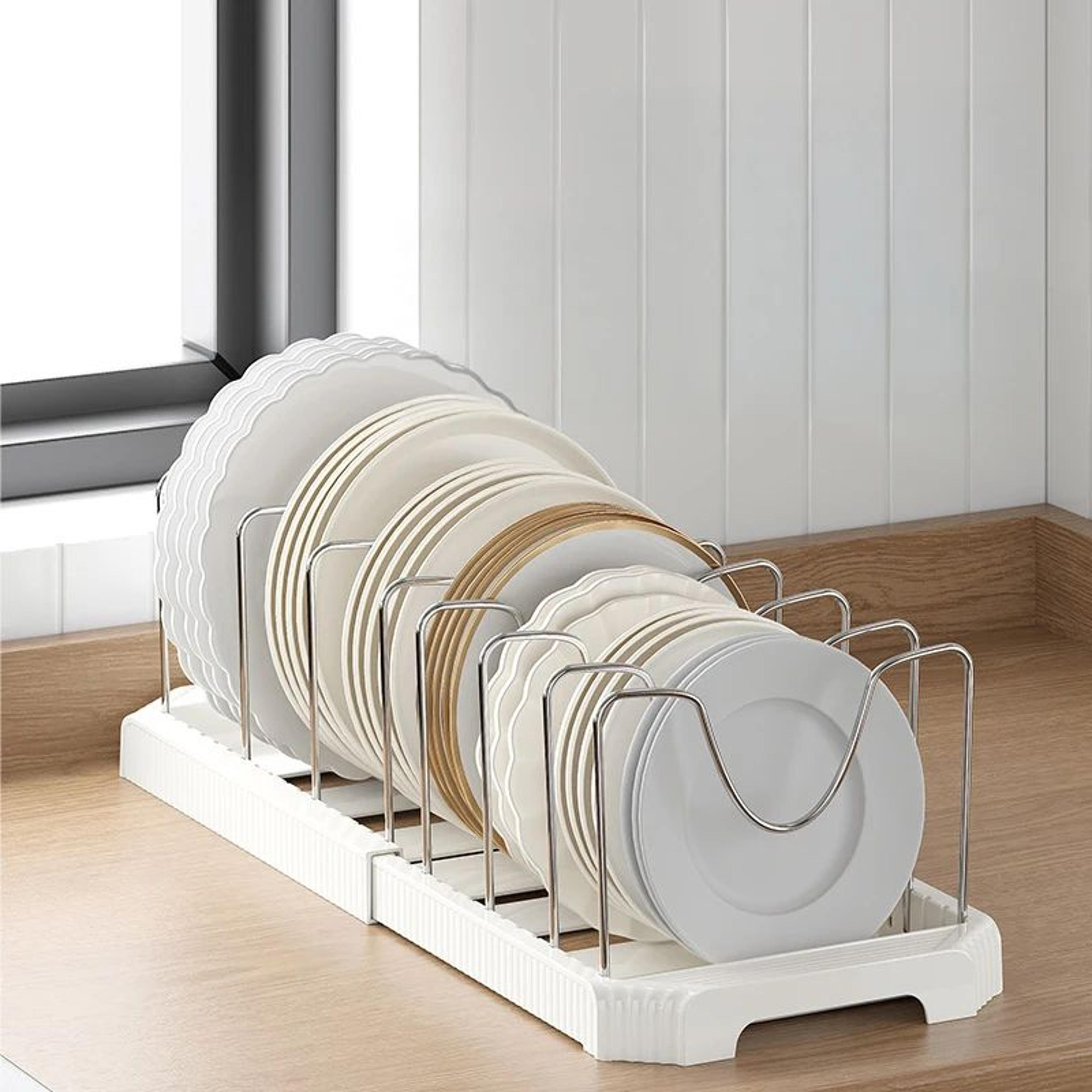 Adjustable Kitchen Storage Rack  130220 In Retractable Pot Lid Bowl  Cookware Organizer Shelf 3