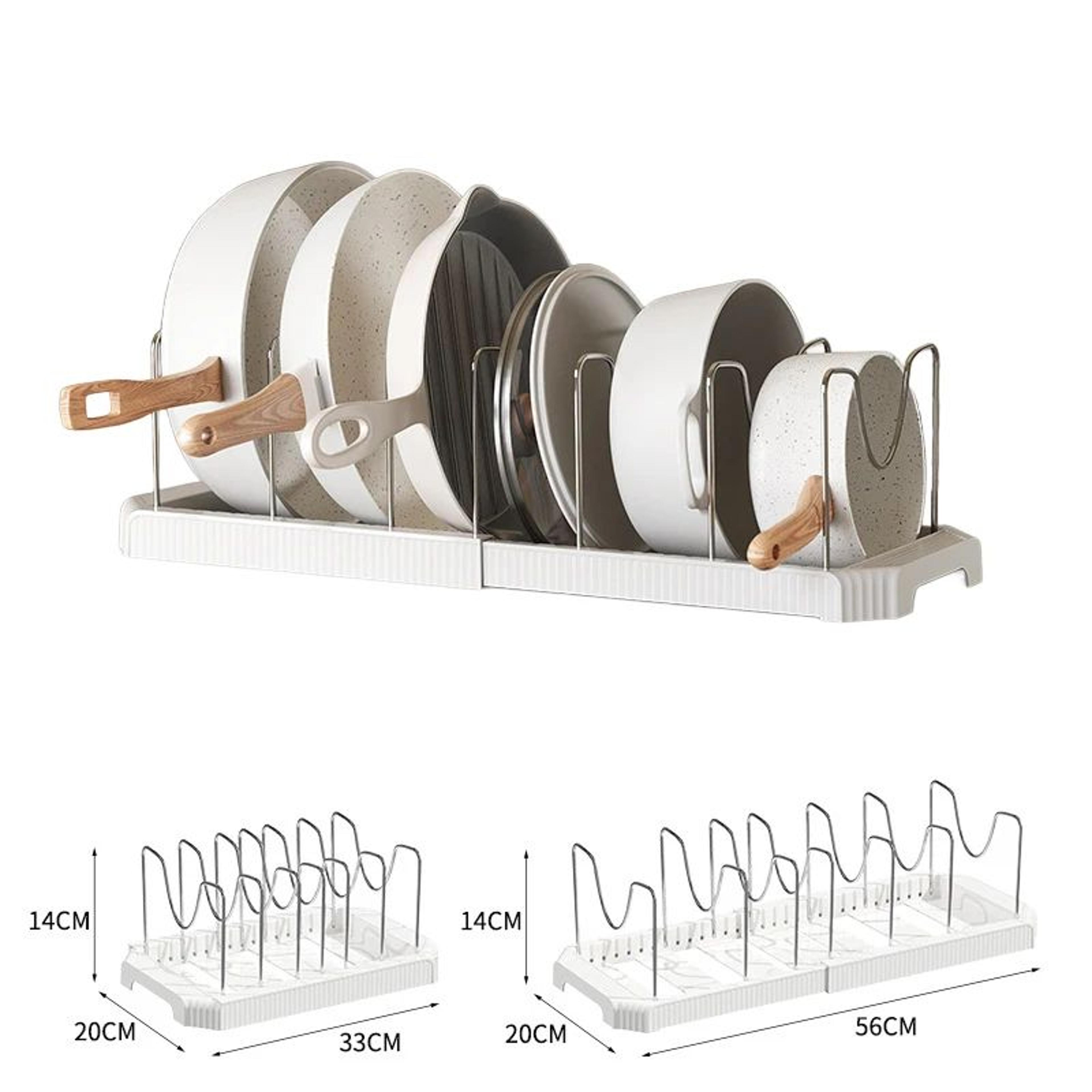 Adjustable Kitchen Storage Rack  130220 In Retractable Pot Lid Bowl  Cookware Organizer Shelf 8