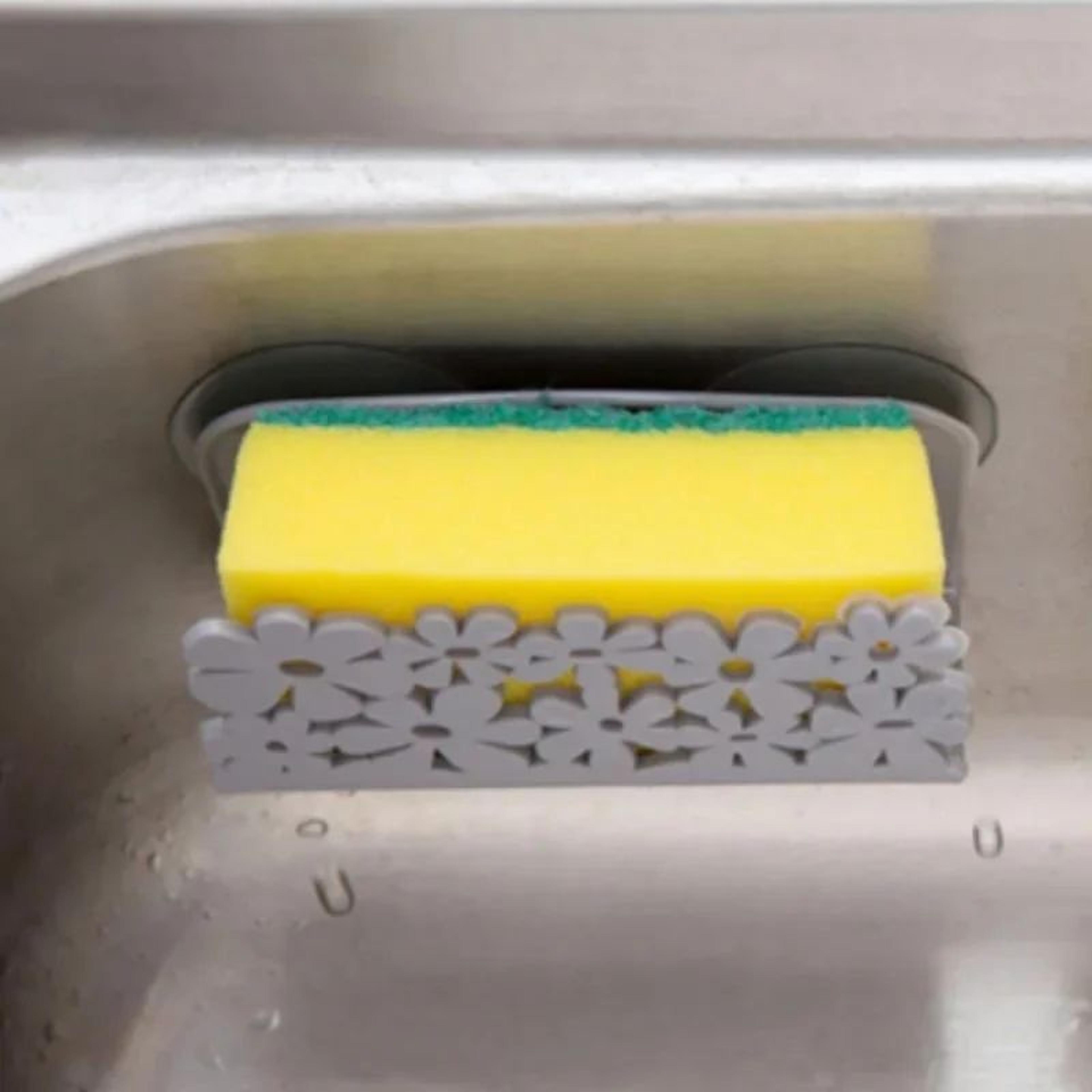 45 In Suction Cup Dish Cloth  Sponge Holder  Wall Mounted Kitchen Rag Storage Rack Plastic Organize 3