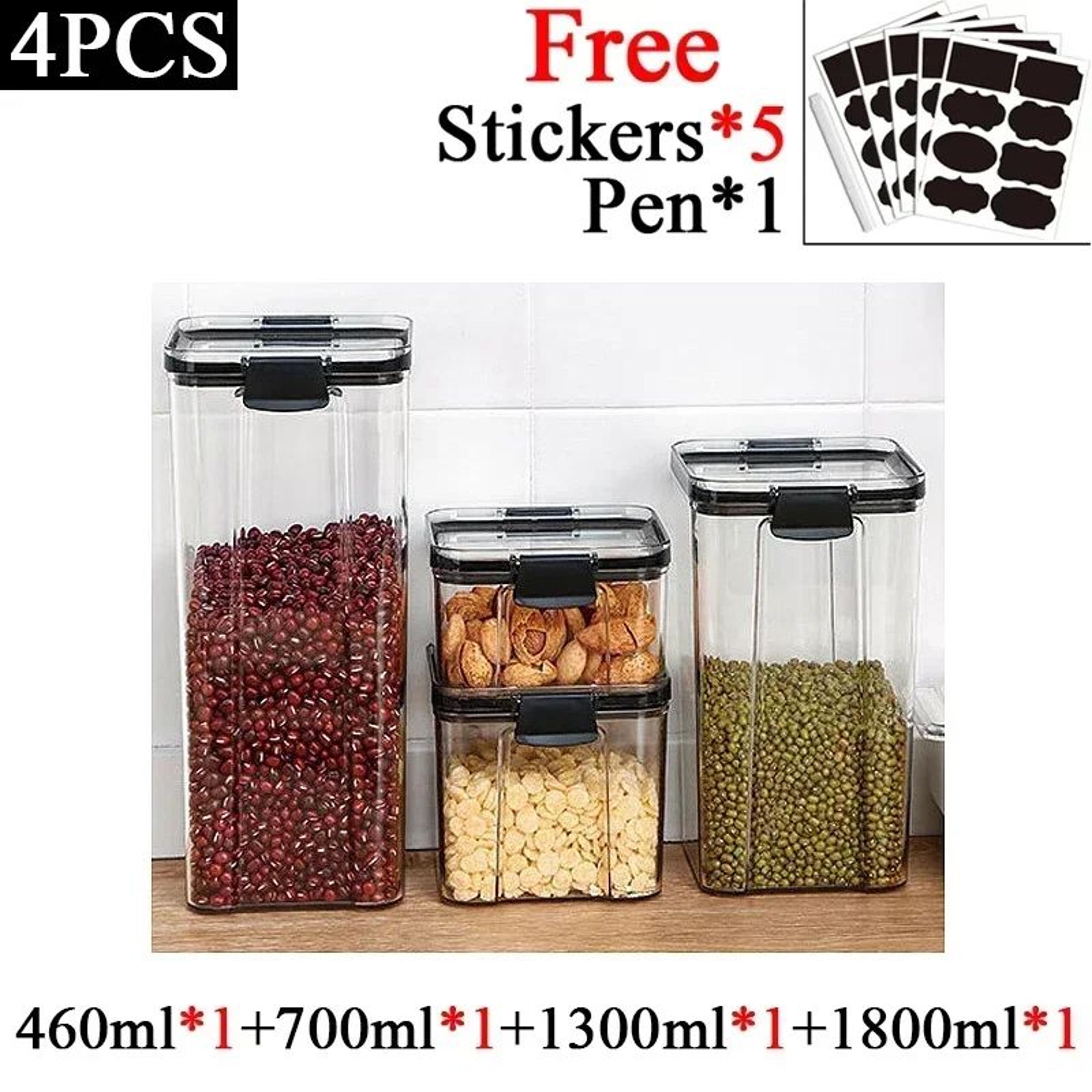 155609 Fl Oz Stackable Airtight Food Storage Containers  BPAFree PET Kitchen Pantry Jars For Cereal 18