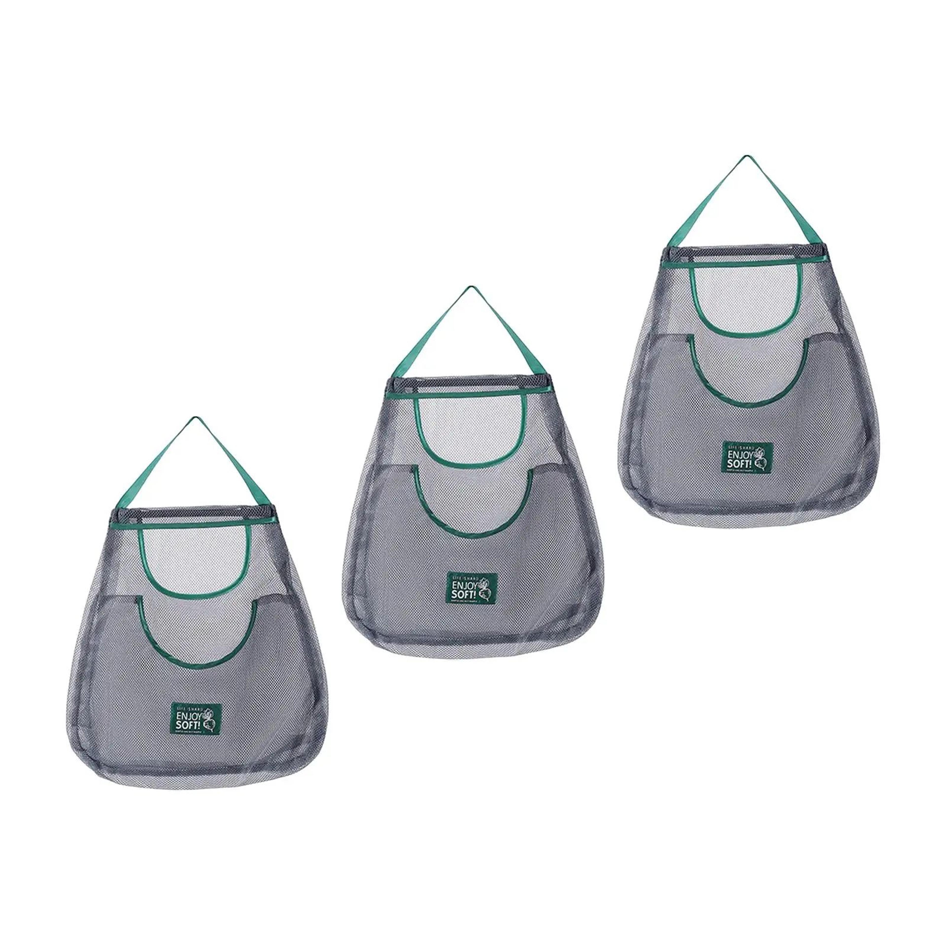 3 Pcs Hanging Mesh Produce Storage Bags  Breathable WallMounted Vegetable  Fruit Organizer Set 10