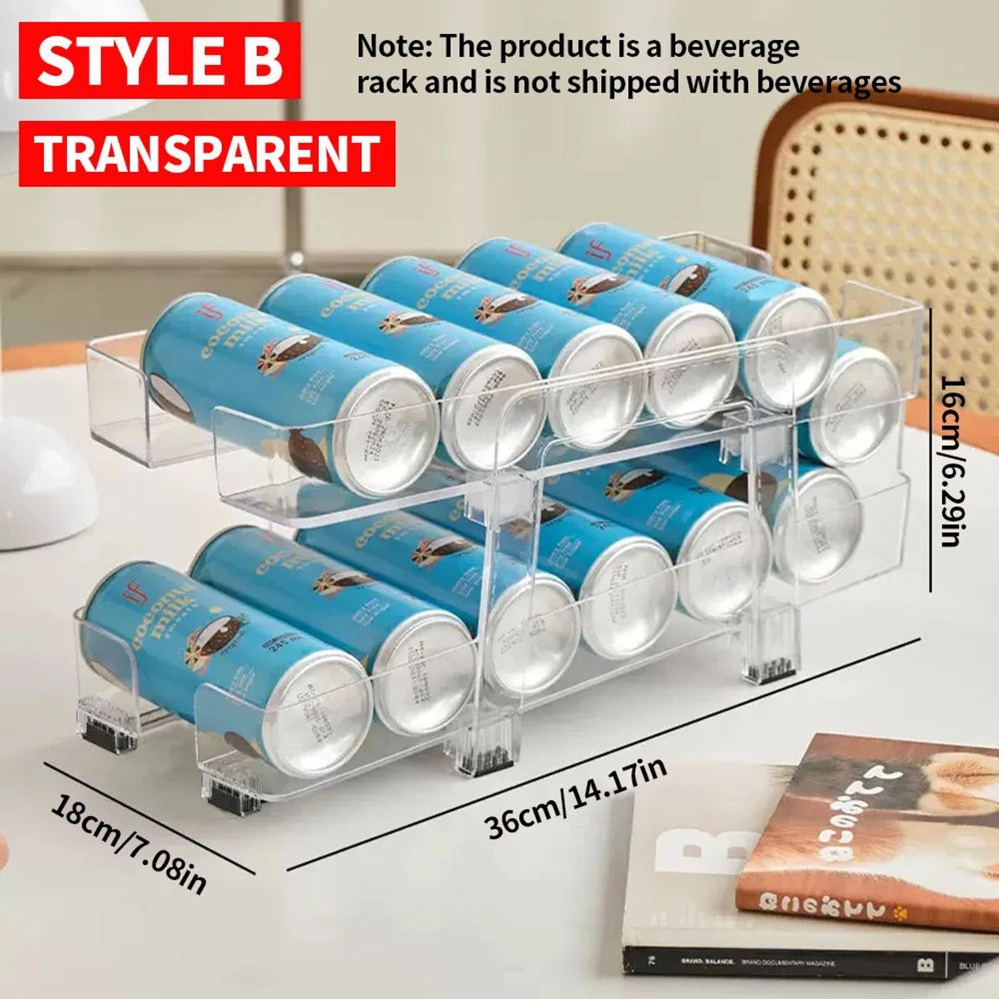 DoubleLayer Stretchable Can Organizer Rack  Transparent Beverage Storage Holder For Refrigerator  P 8
