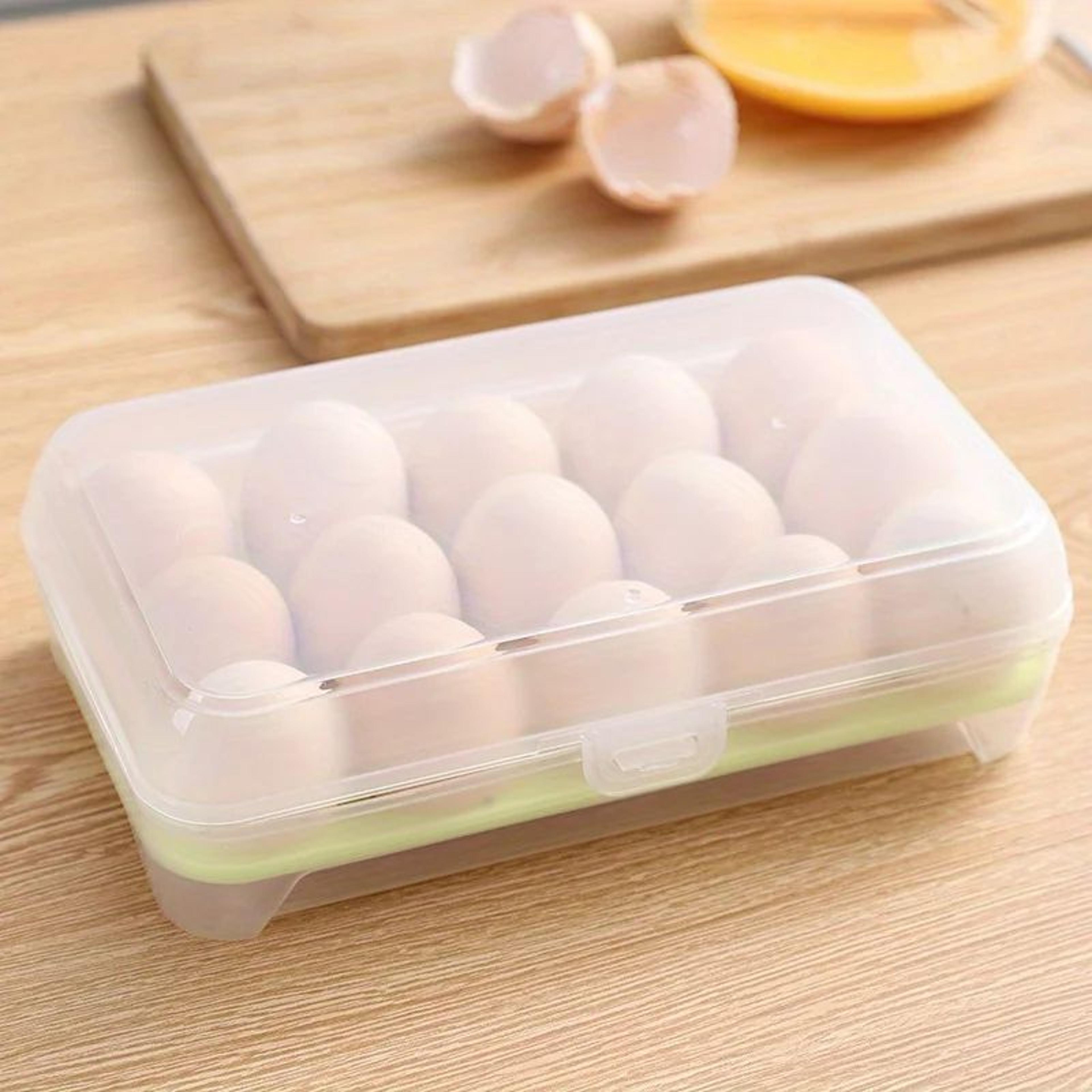 15Grid Egg Storage Container  Portable Refrigerator Egg Holder  Plastic Egg Organizer For Kitchen   7