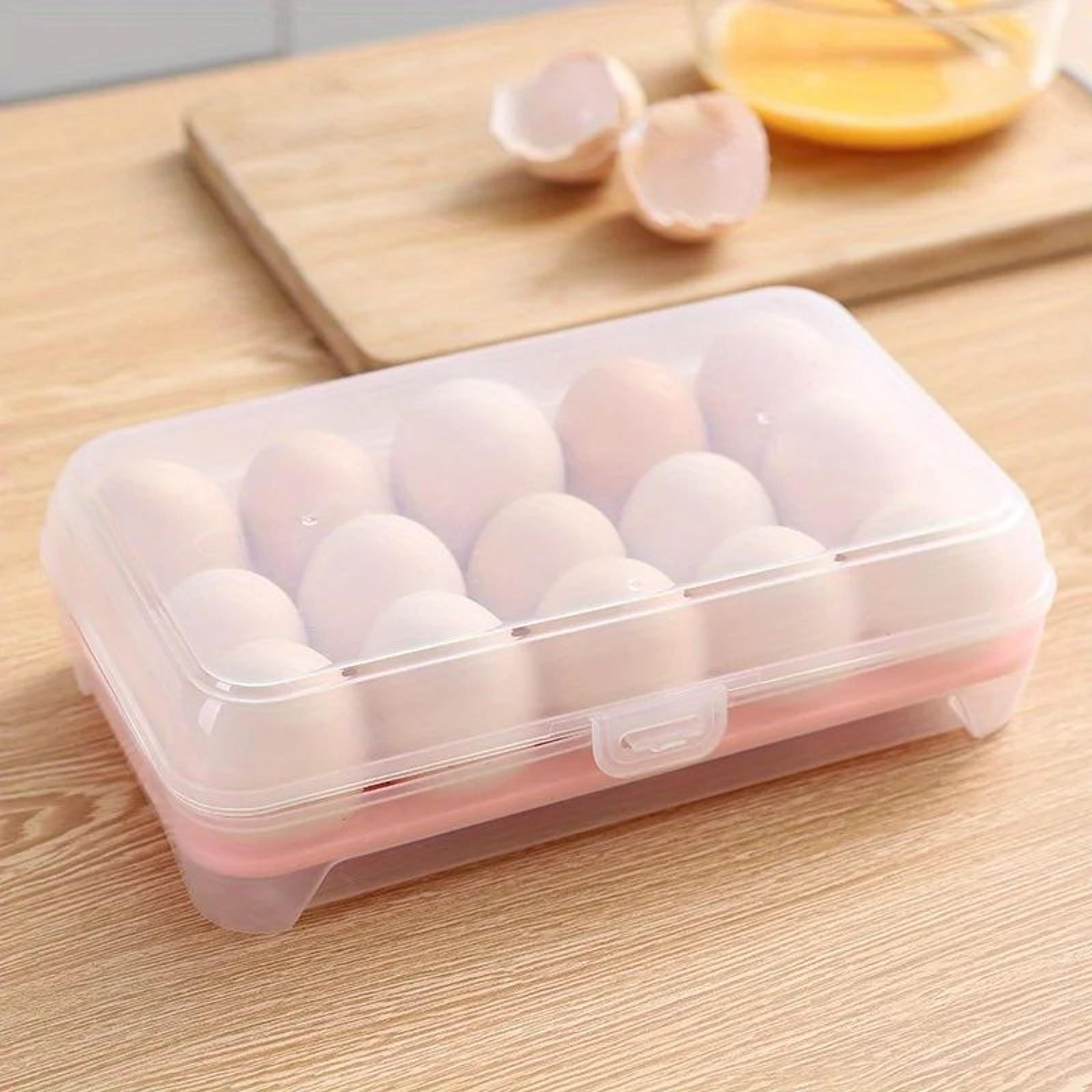 15Grid Egg Storage Container  Portable Refrigerator Egg Holder  Plastic Egg Organizer For Kitchen   8