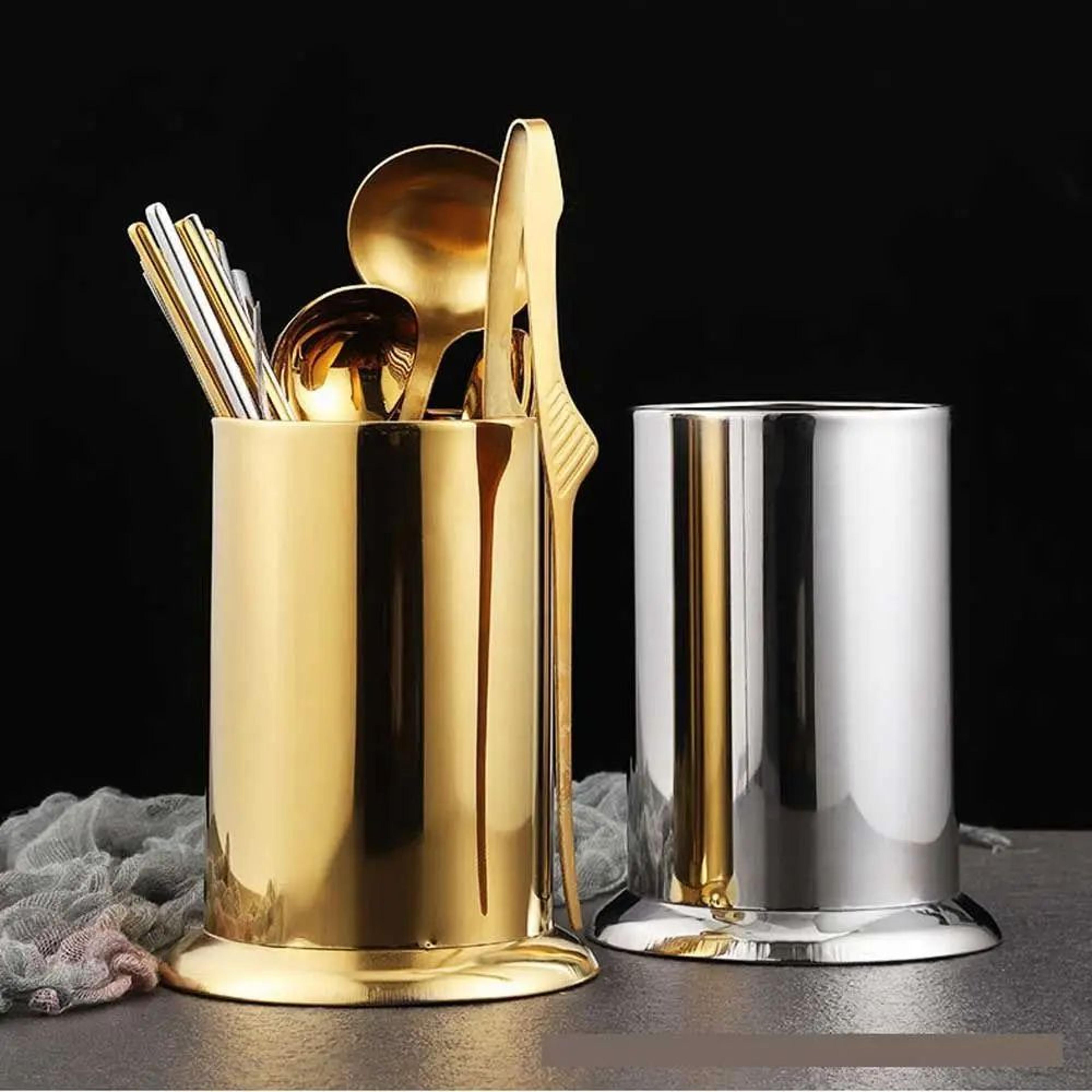 large capacity stainless steel chopstick holder – kitchen utensil organizer drain rack for spoons, forks & cutlery stora