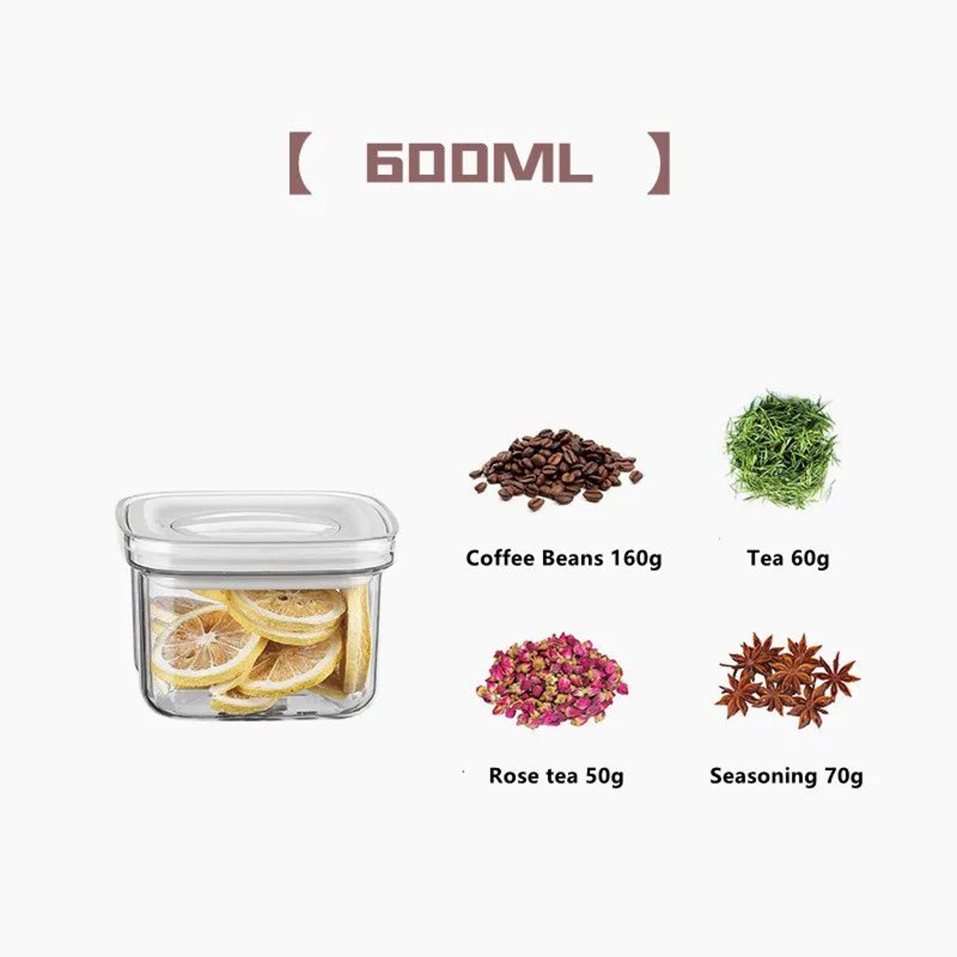 Rotating Lid Airtight Food Storage Container  Stackable Transparent PET Kitchen Storage Jar For Gra 9