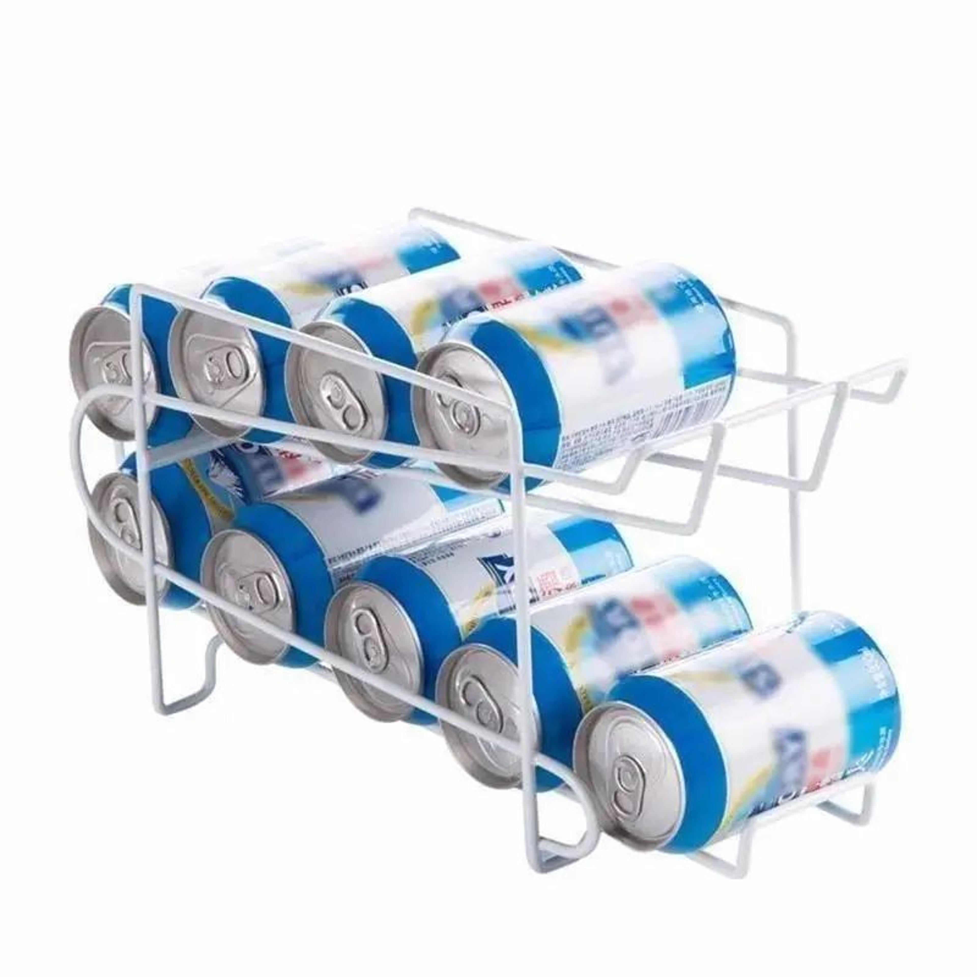 DoubleLayer Soda Can Organizer Rack  Rolling Beverage Storage Holder For Refrigerator Beer Cola  Dr 5