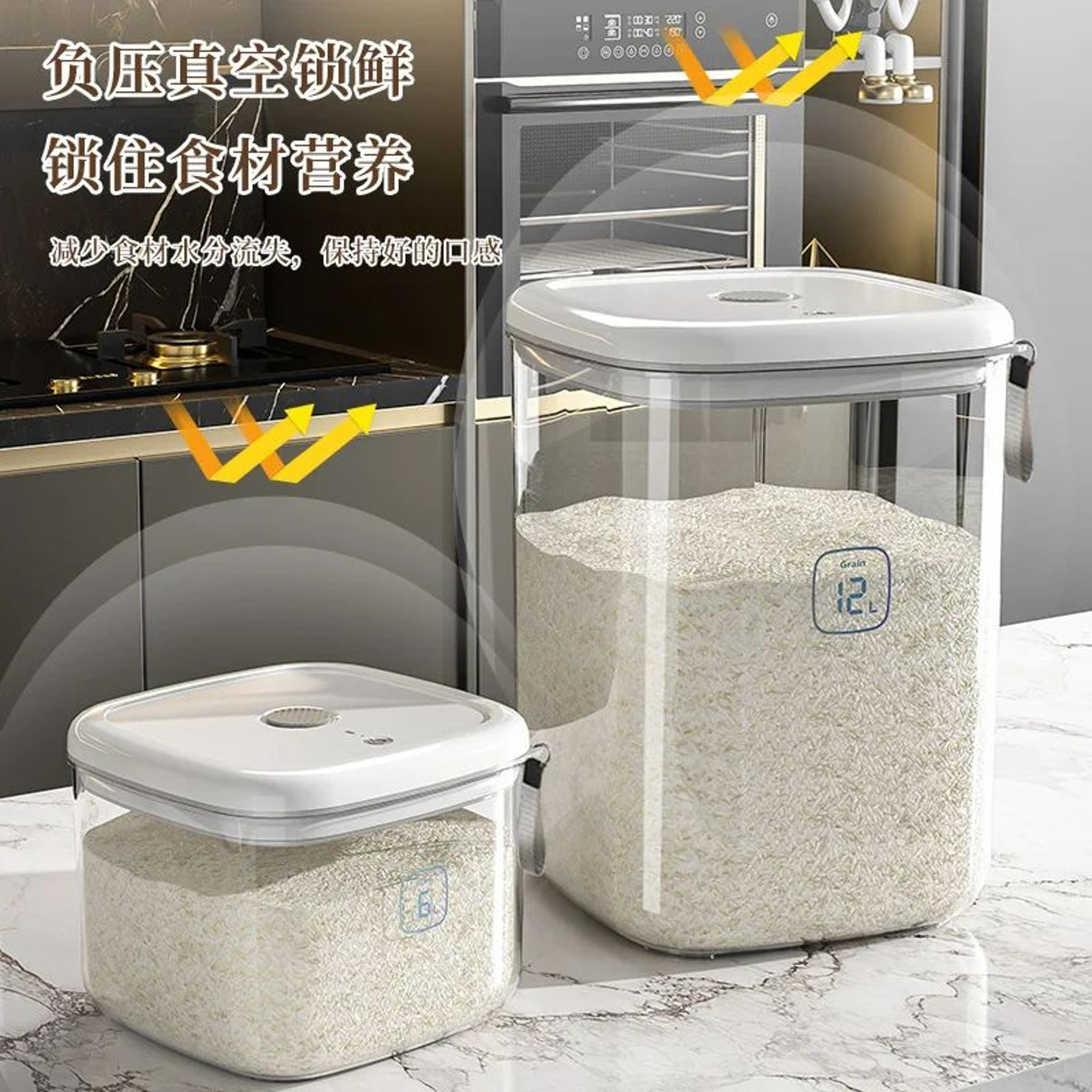 Large Capacity Rice Storage Container  Airtight Grain Storage Bin With MoistureProof Lid For Kitche 0