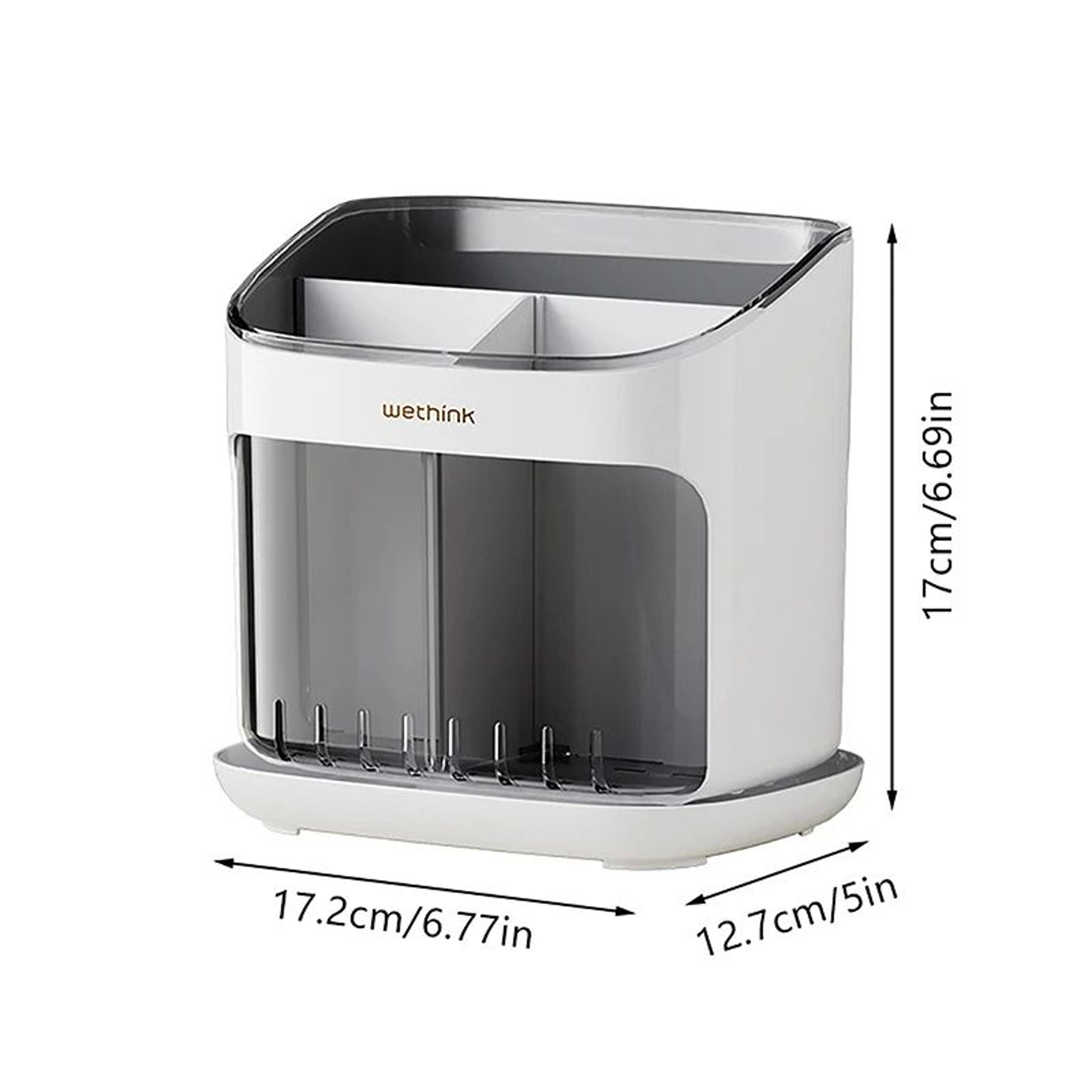 Large Capacity Chopstick Holder With Drain Tray  Multifunctional Utensil Organizer Rack For Kitchen 7