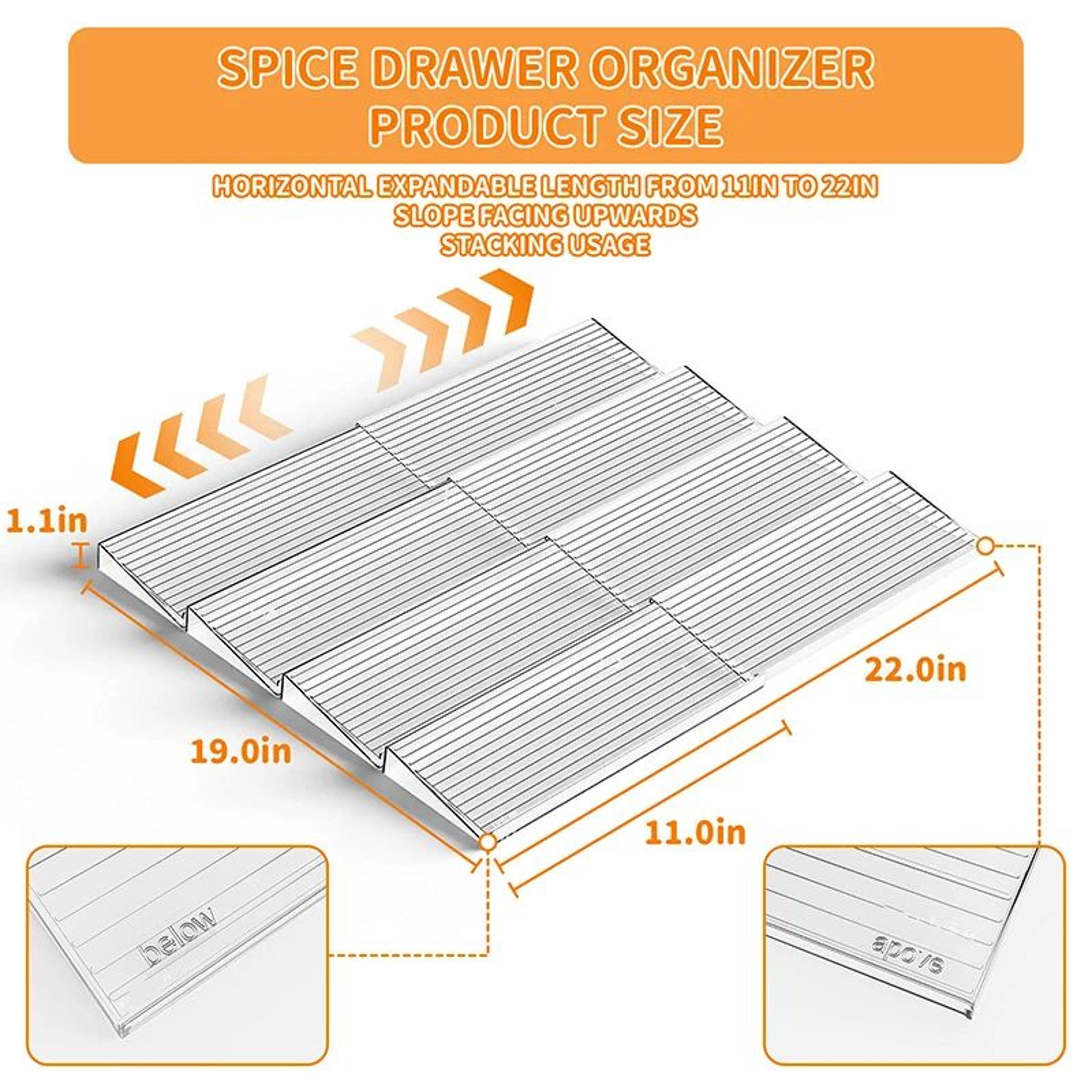 Adjustable Stepped Spice Rack Organizer  MultiLayer Kitchen Drawer Seasoning Bottle Storage Shelf F 1