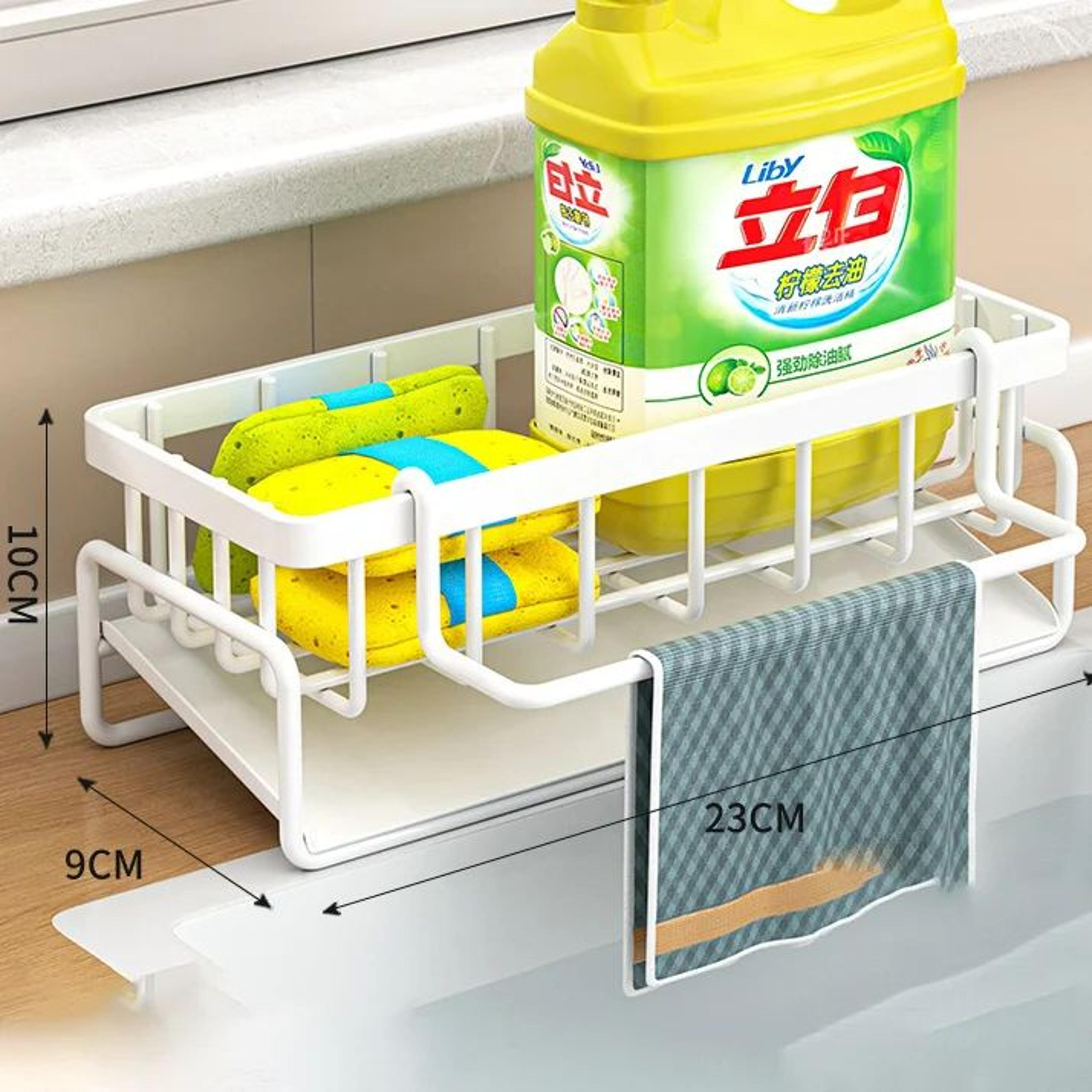NoDrill Sink Caddy Shelf  Kitchen Faucet Drain Rack Sponge Holder  Spice Storage Organizer For Sink 7