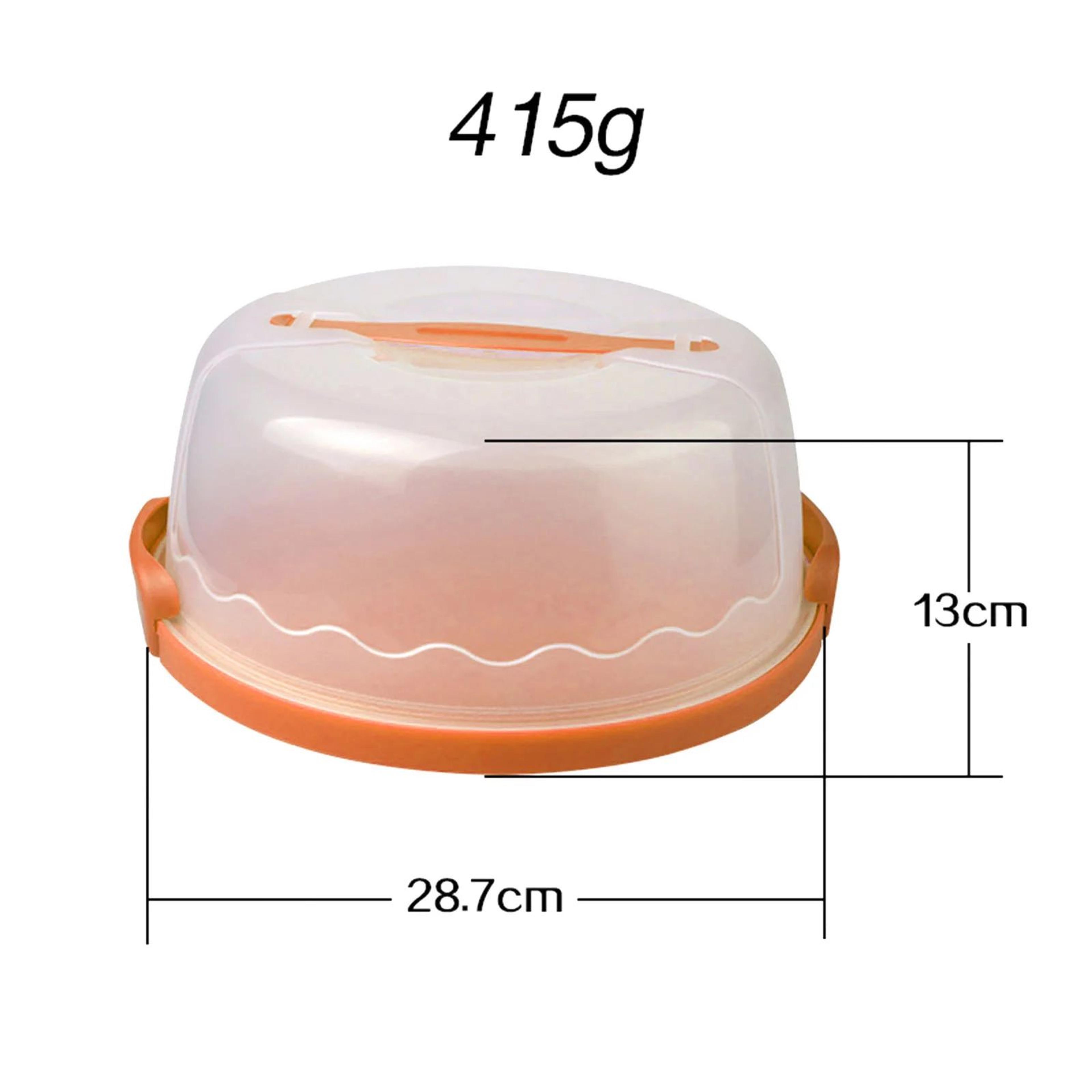 Portable Cake Carrier With Lid  Plastic Cake Storage Container With Foldable Handle Serving Tray  D 8