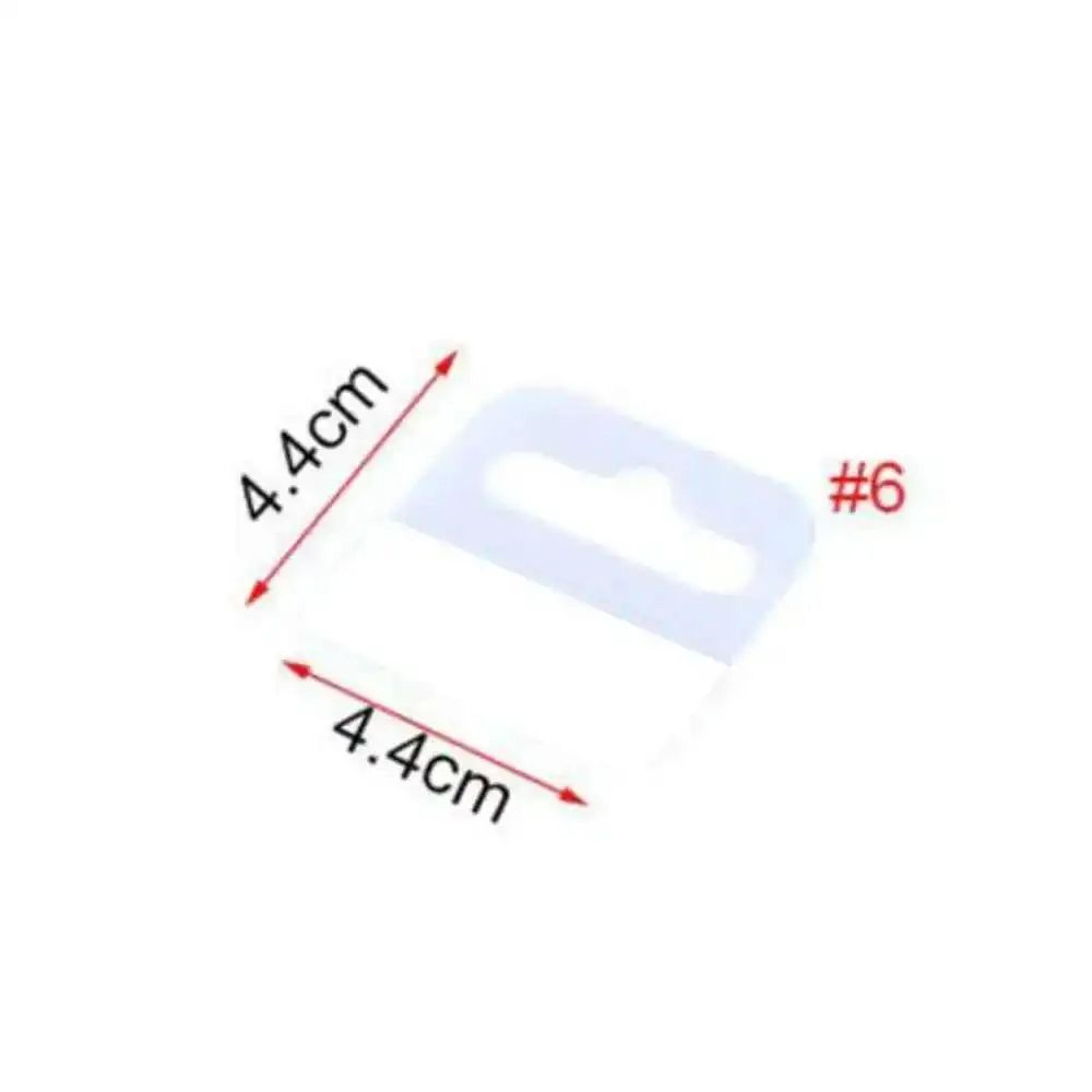 100 Pcs SelfAdhesive Hang Tabs  Clear Plastic Retail Display Hanger Tabs With Round Hole For Mercha 3