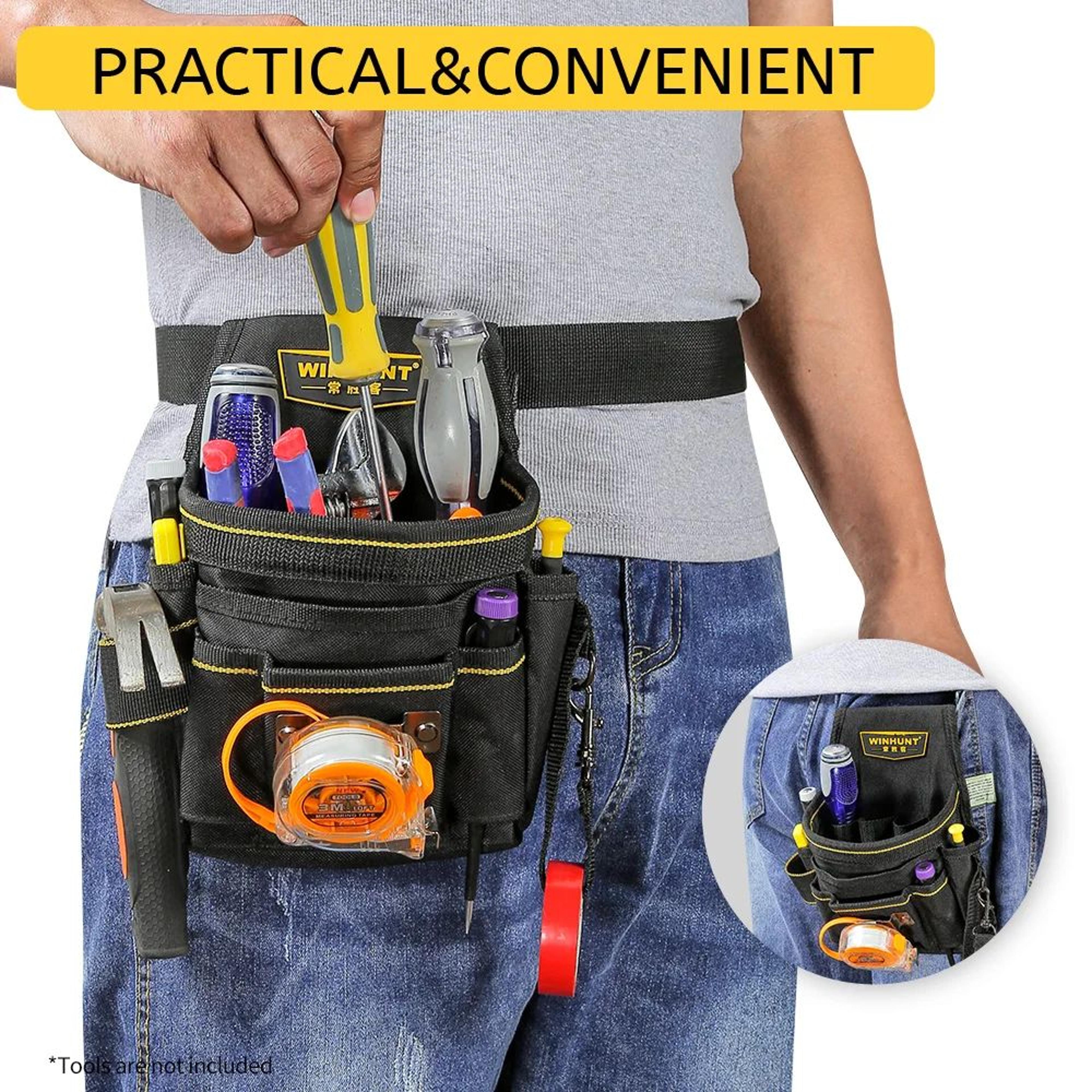 electrician tool waist bag – durable oxford cloth utility pouch with multi-pocket tool holder for electricians & technic