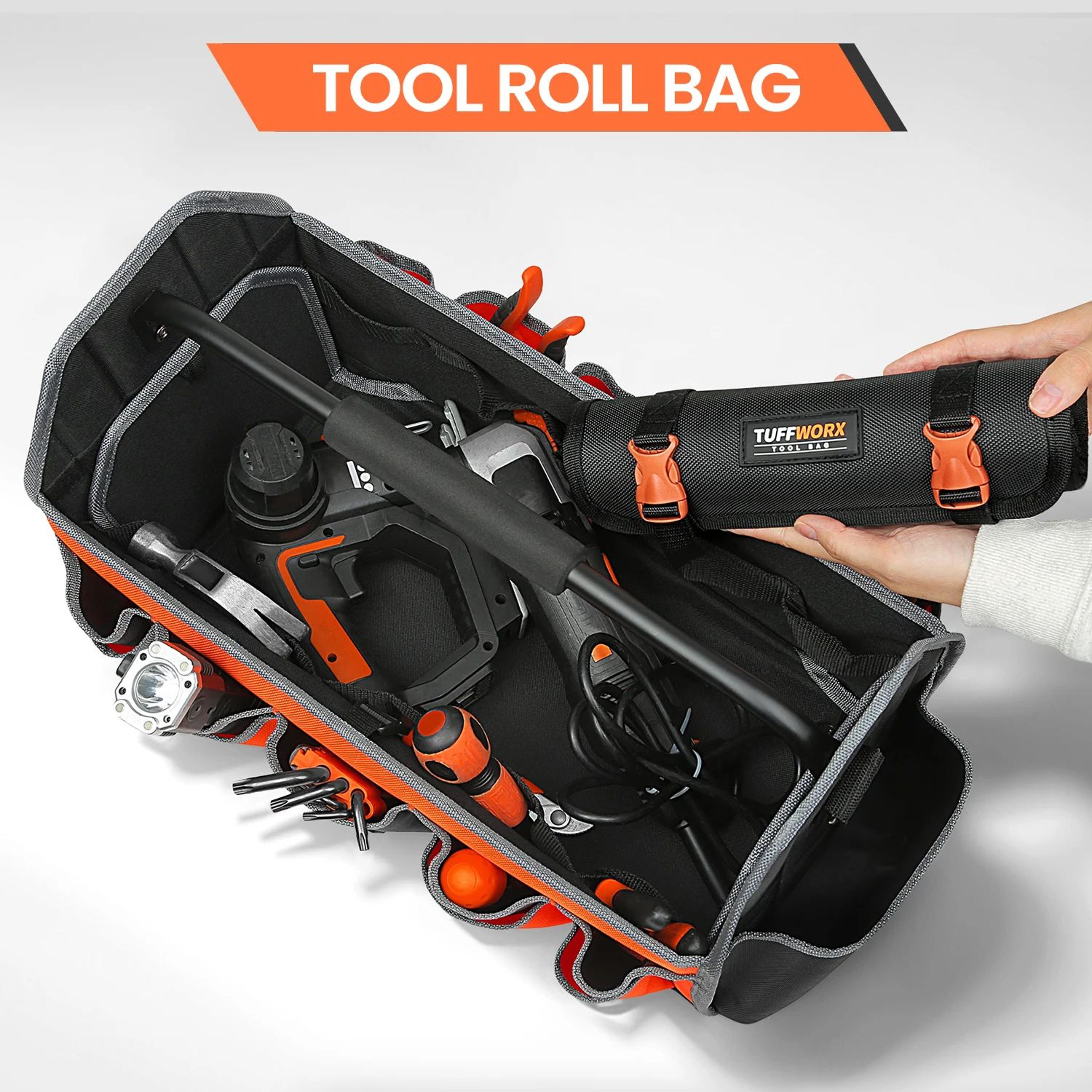 HeavyDuty Tool Roll Up Bag  Portable Foldable Oxford Cloth Tool Organizer For Men Mechanics  Electr 4