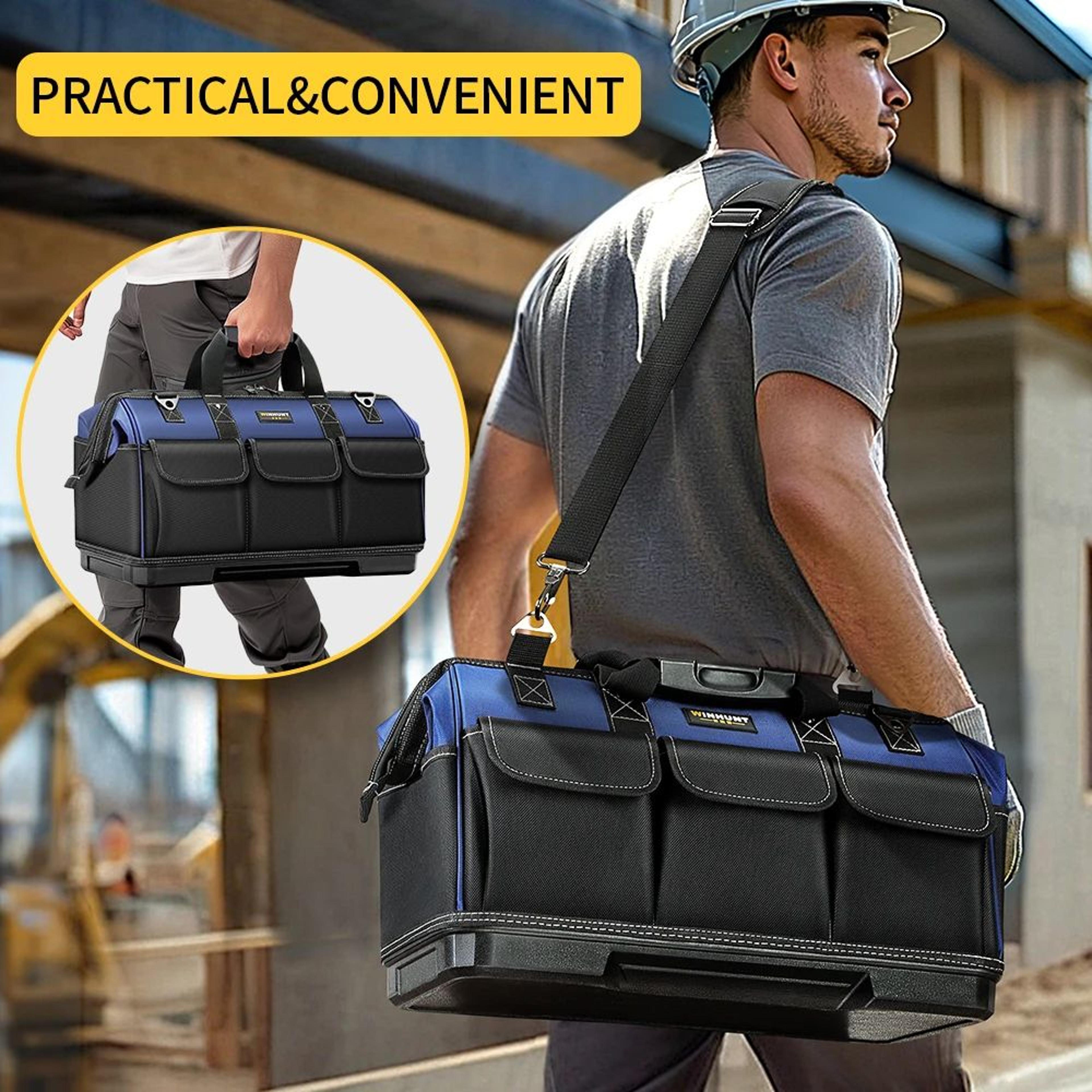 winhunt large capacity tool bag – wear-resistant oxford cloth multi-function electrician repair tool storage tote