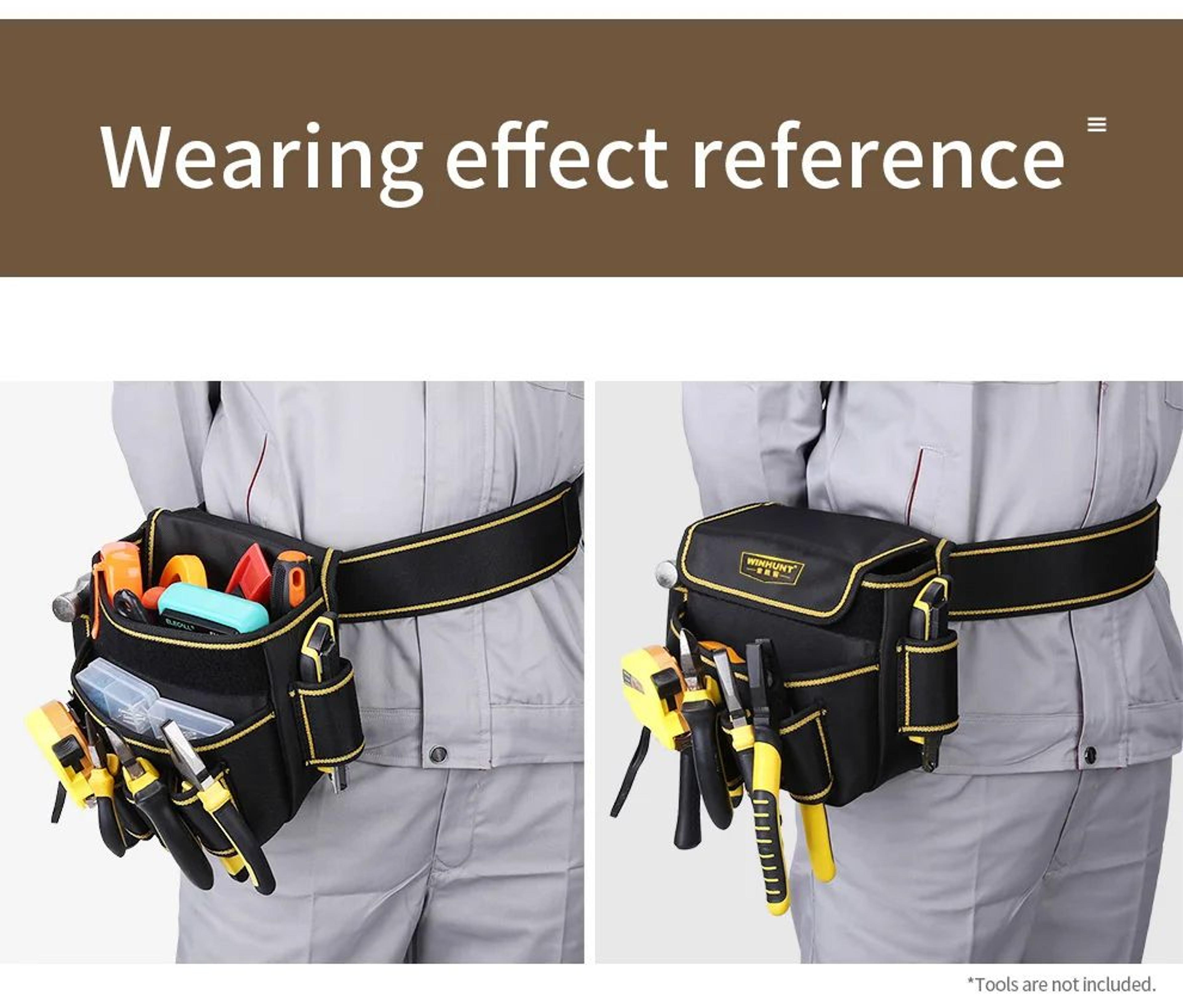 WINHUNT MultiPocket Tool Pouch With Adjustable Belt  HeavyDuty 600D Oxford Cloth Utility Tool Organ 6
