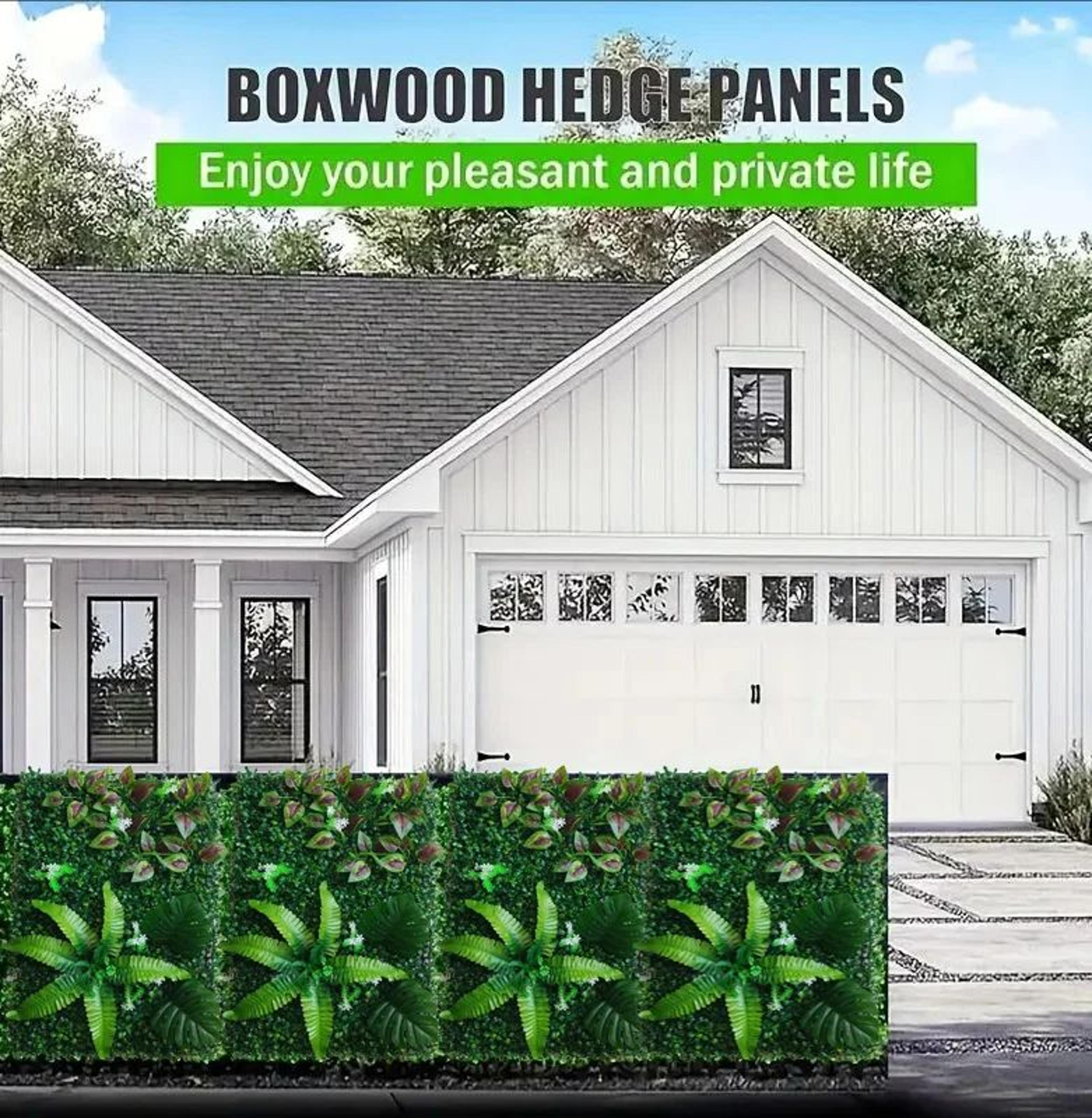 Artificial Green Plant Wall Panel  3D Bionic Fake Grass Privacy Wall Decor For Indoor  Outdoor Deco 2