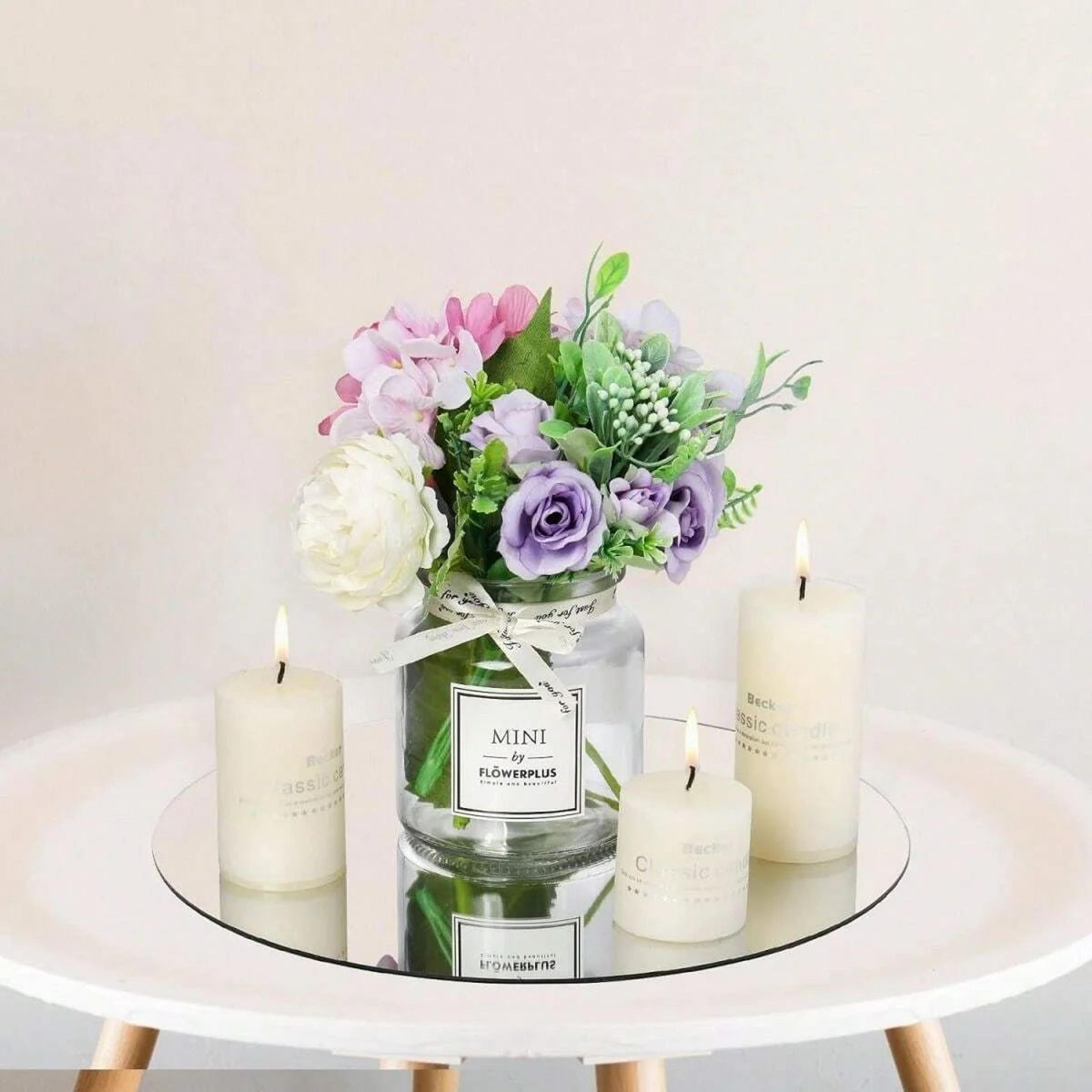 10 Pcs Acrylic Round Mirror Centerpieces  Decorative Circle Mirror Trays For Wedding Tables Candles 4