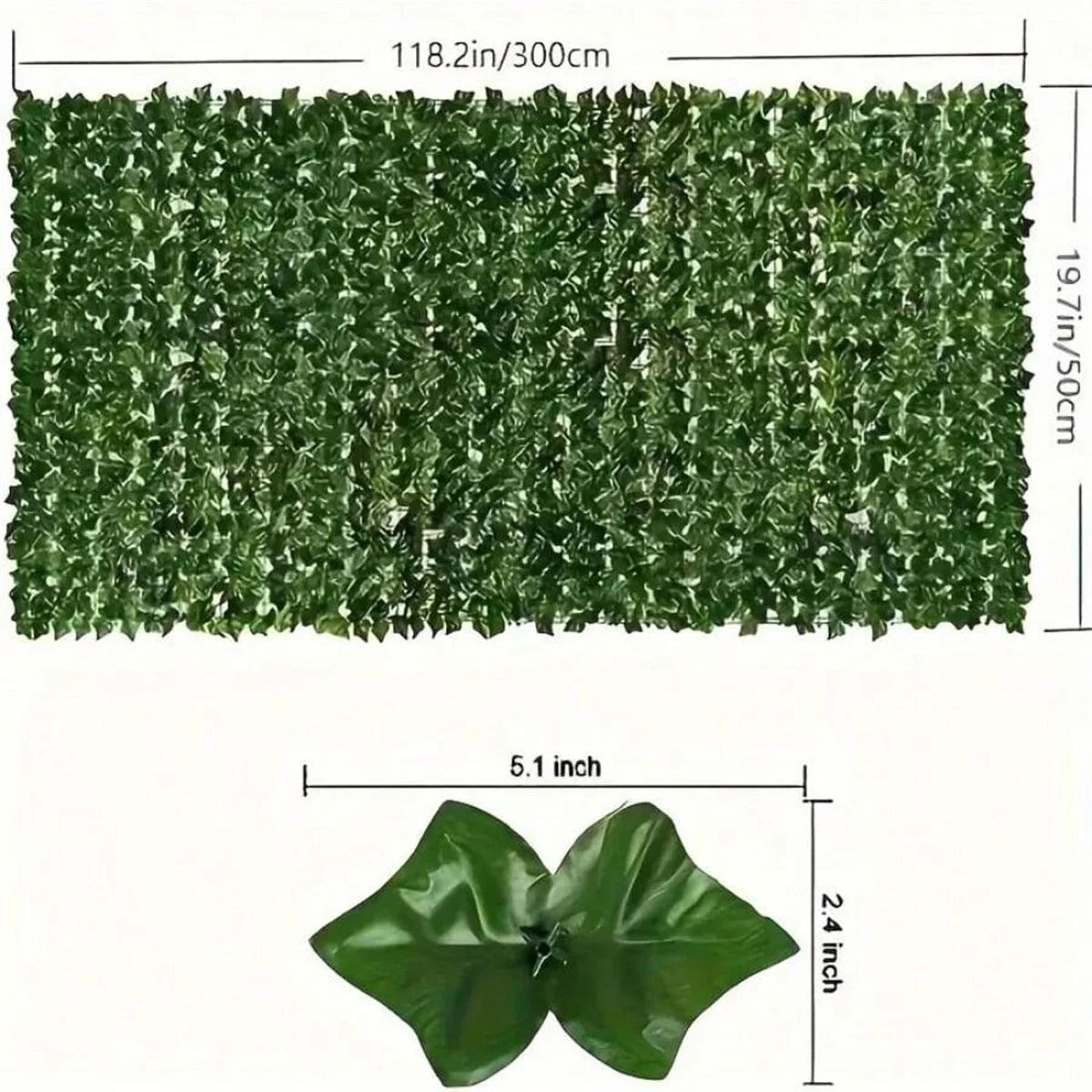 Artificial Ivy Privacy Fence Wall Screen  UVResistant Green Plastic Hedge Panel For Patio Balcony   5