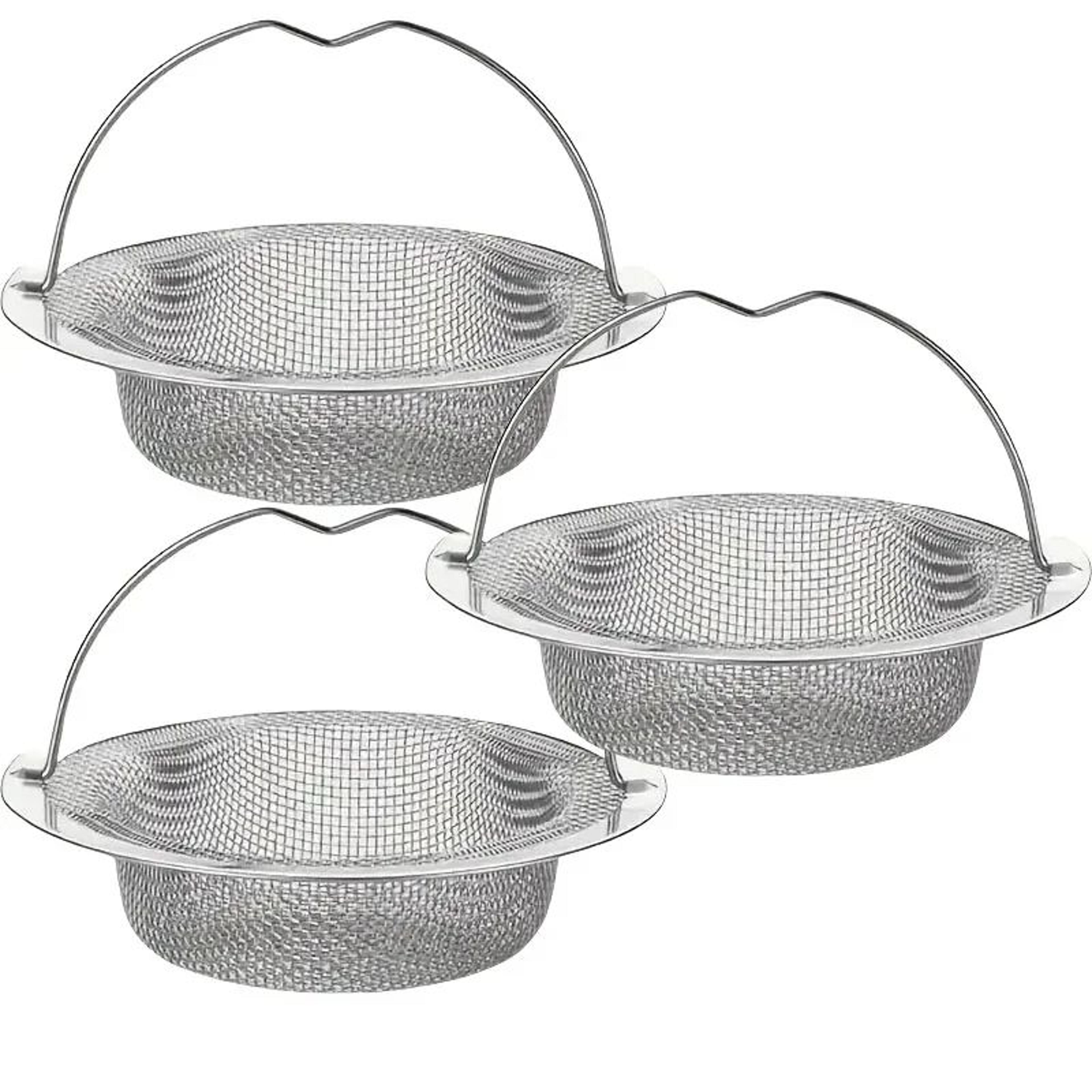 Kitchen Sink Strainer With Handle  Stopper  Stainless Steel Mesh Drain Basket Filter For Food Waste