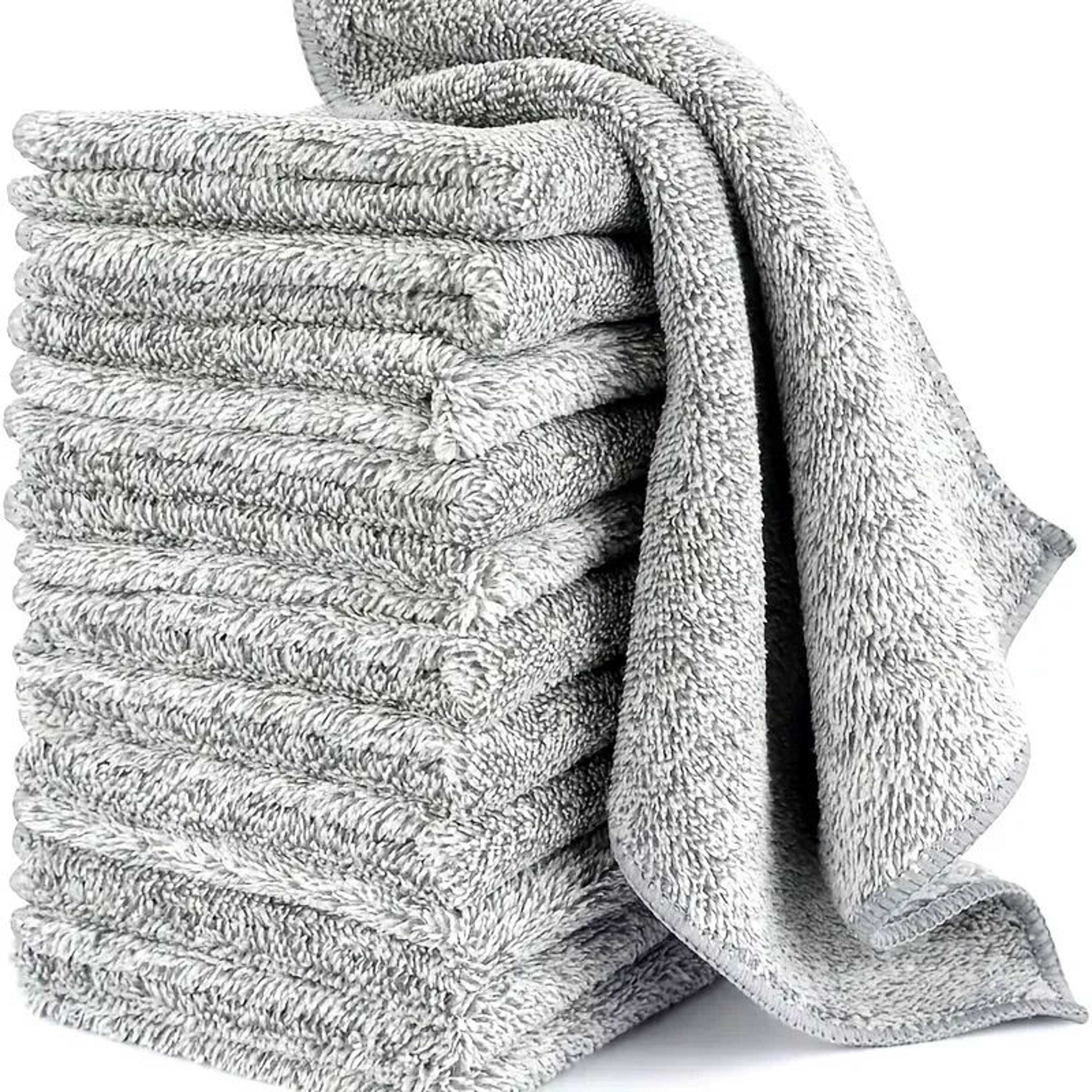 Bamboo Charcoal Microfiber Dish Cloth  Thick Super Absorbent Kitchen Cleaning Rag For Grease Dishes 0