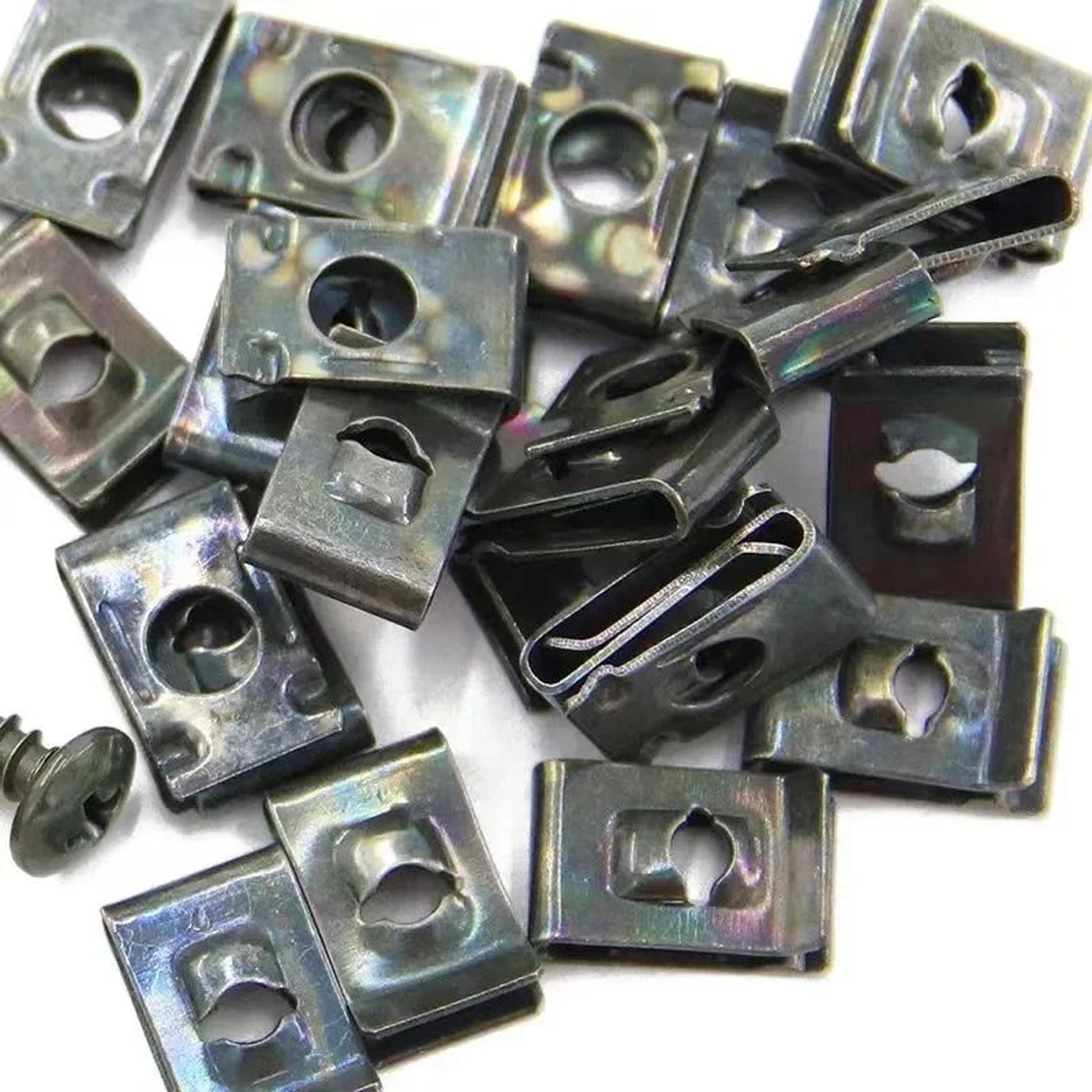 UType Metal Screw Clip Fastener Set  AntiRust Car Fender  Bumper Retainer Clips With SelfTapping Sc