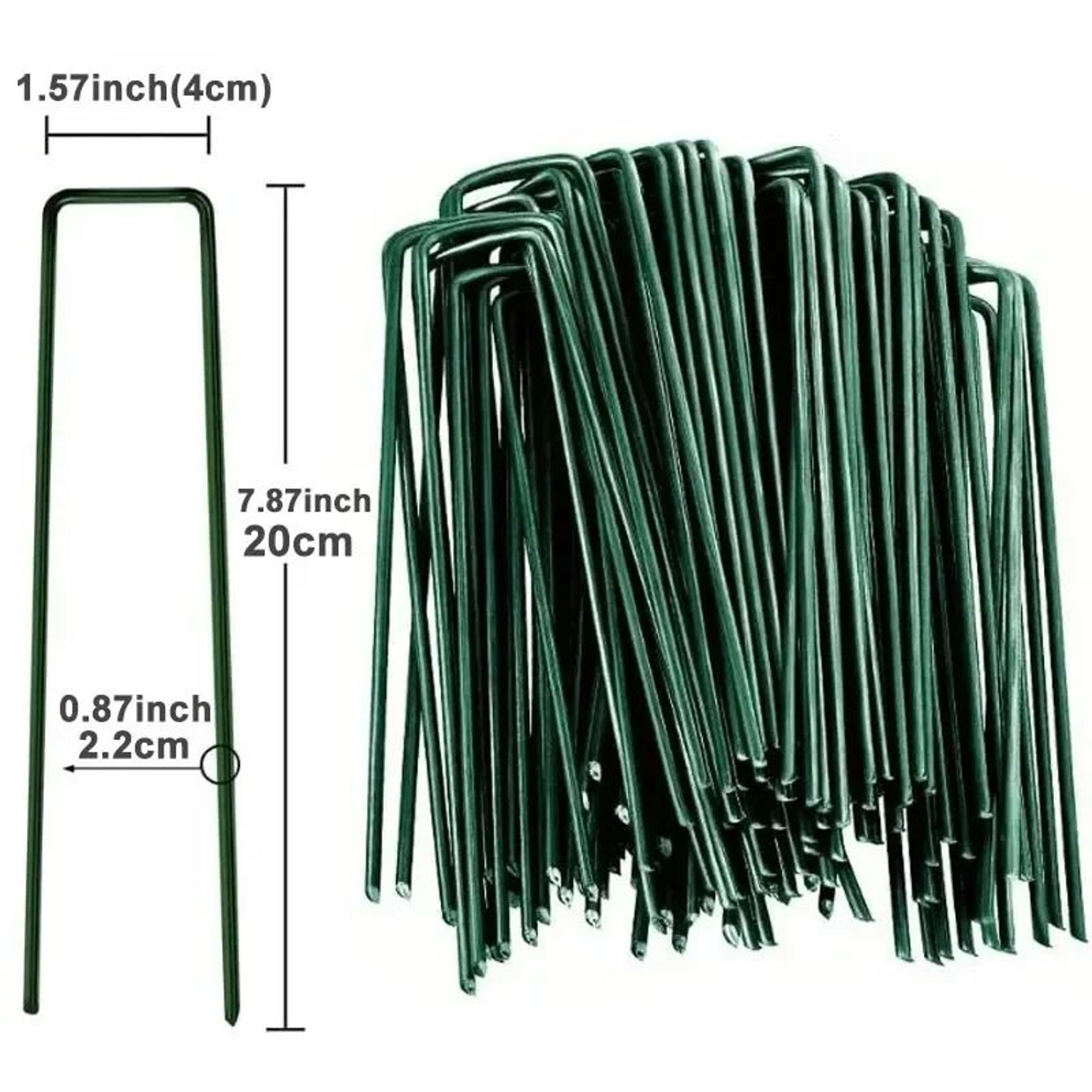 HeavyDuty UShaped Garden Staples  Galvanized Landscape Stakes For Weed Barrier Sod Fencing  Ground  8