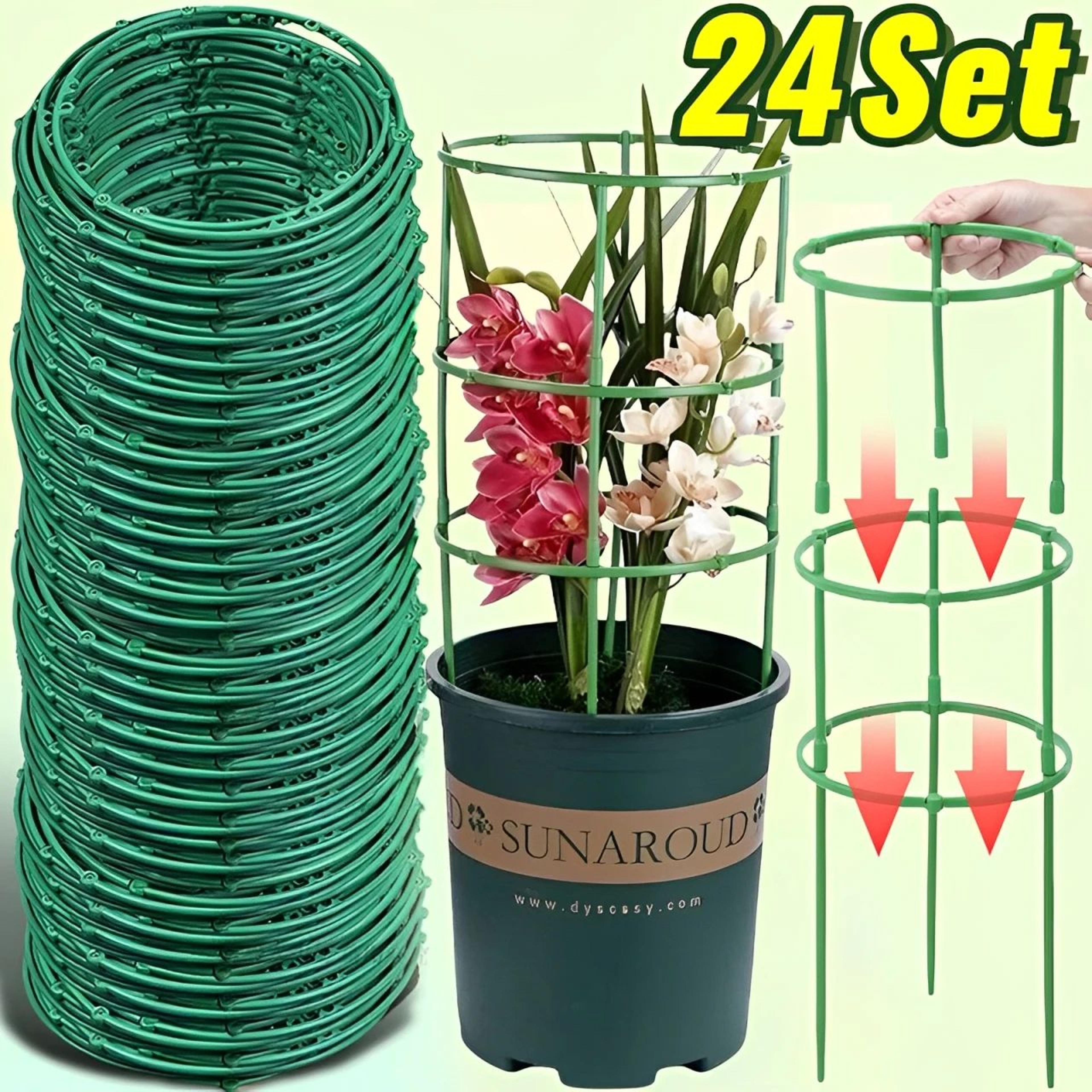 Green Plant Support Stakes  SemiCircle Climbing Frame  Garden Vine Support Brackets For Indoor  Out 1