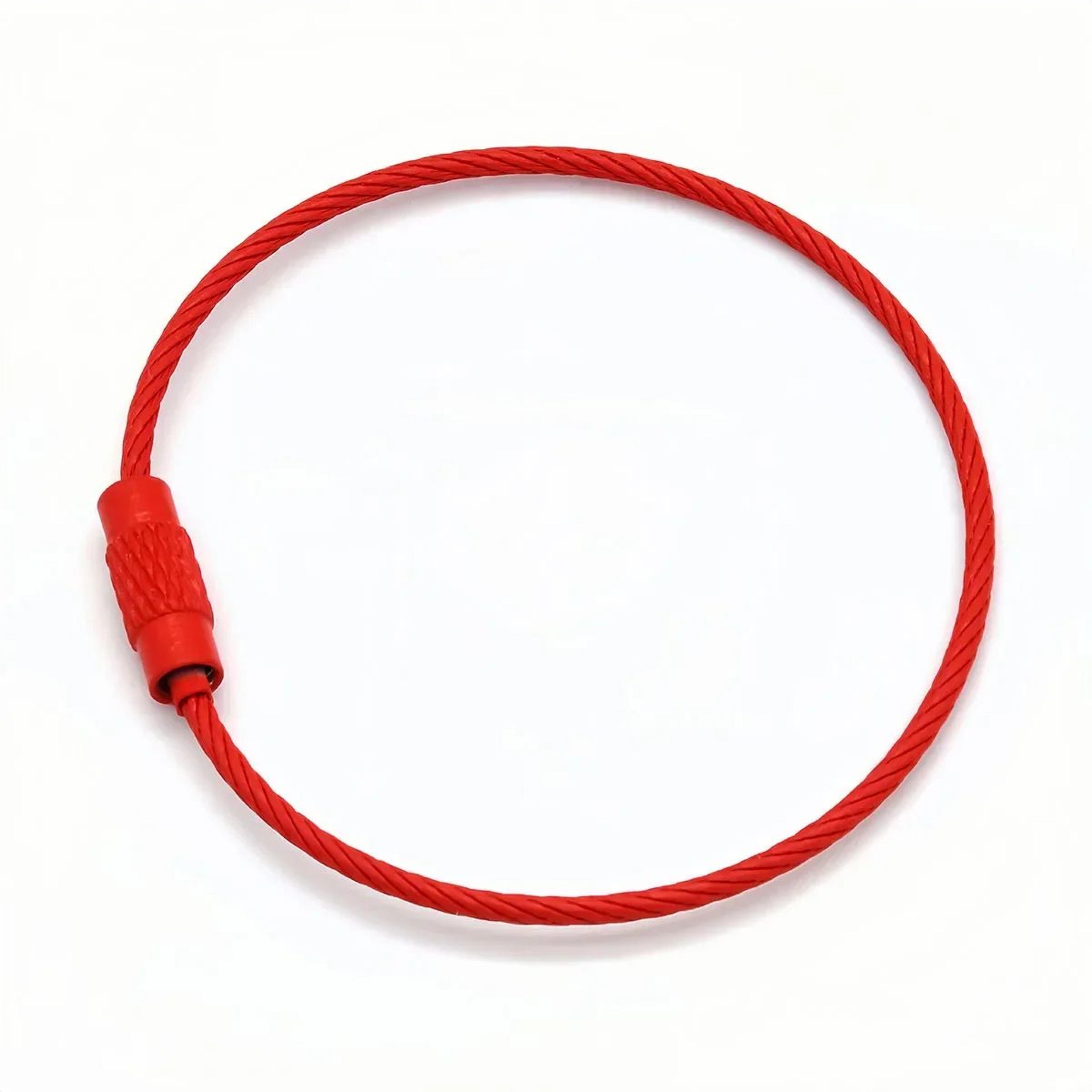 Stainless Steel Wire Keychain Cable Loop  Screw Lock Key Ring For Keys Luggage Tags Camping Gear  O 11