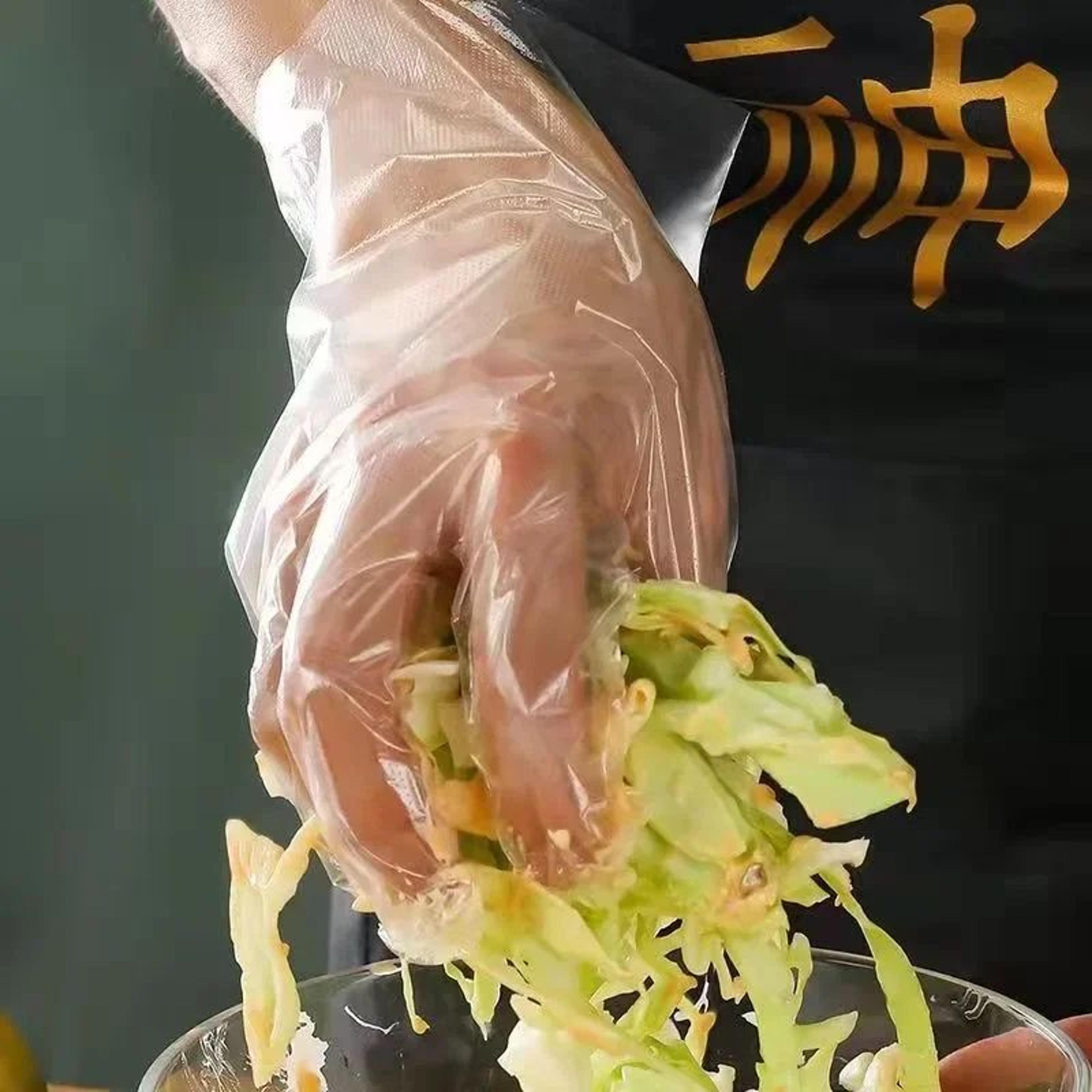 Disposable PE Plastic Gloves  Transparent Waterproof Food Prep  Kitchen Gloves For Cooking BBQ  Res 2