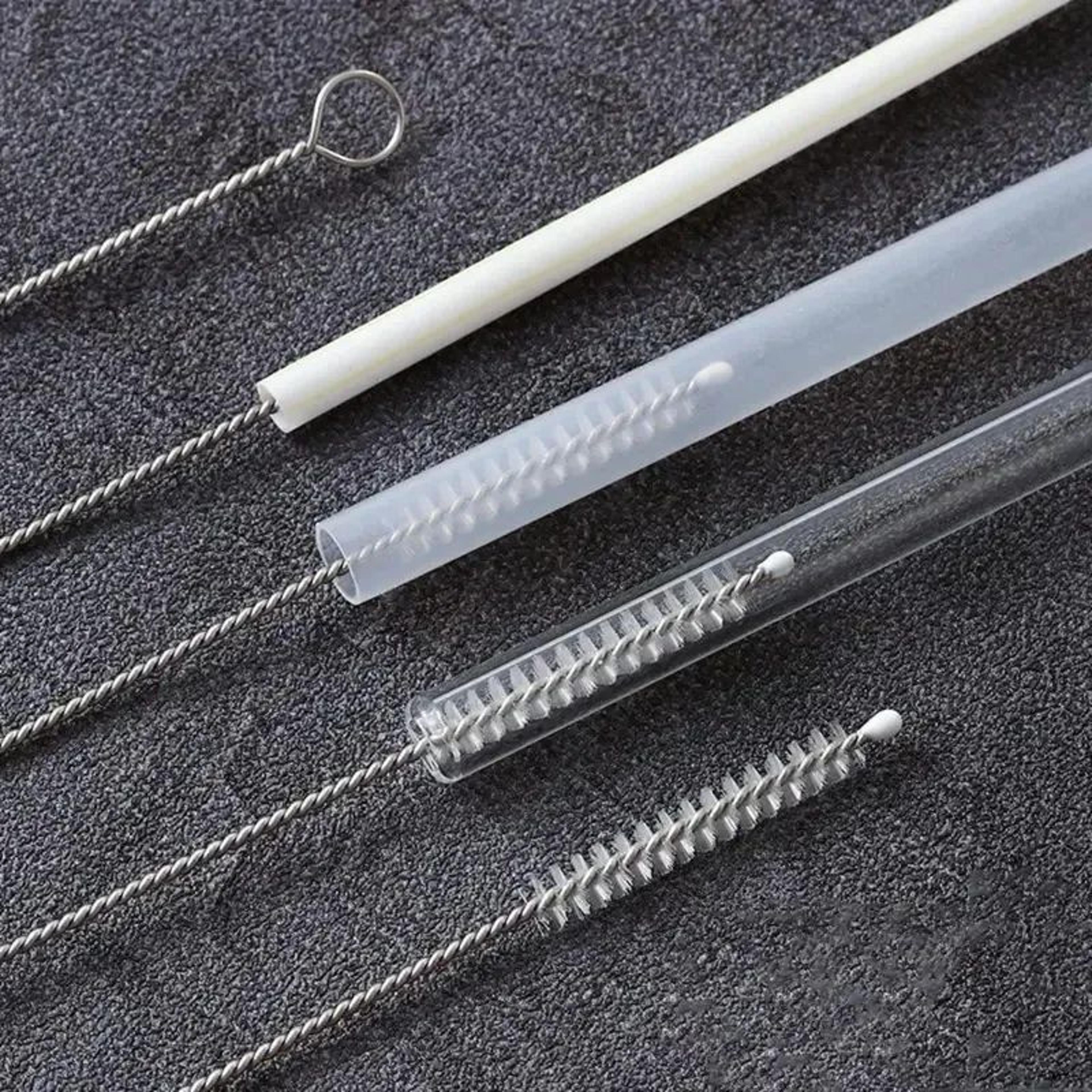 Reusable Drinking Straw Cleaning Brush Kit  Long Stainless Steel Nylon Pipe Cleaners For Straws Bot 1