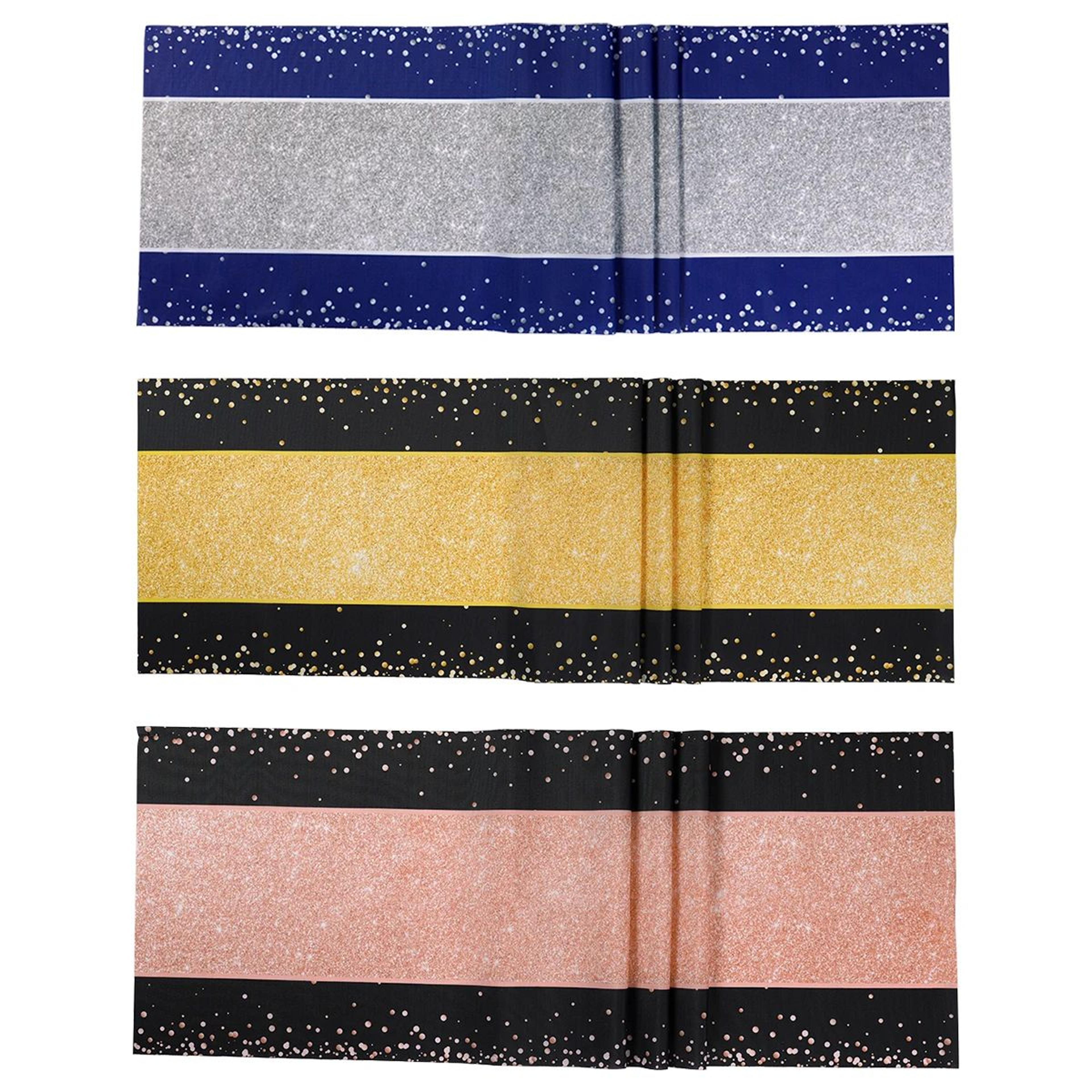 Black  Gold Birthday Table Runner  Polyester Party Table Decoration For Birthdays Anniversaries Gra 2