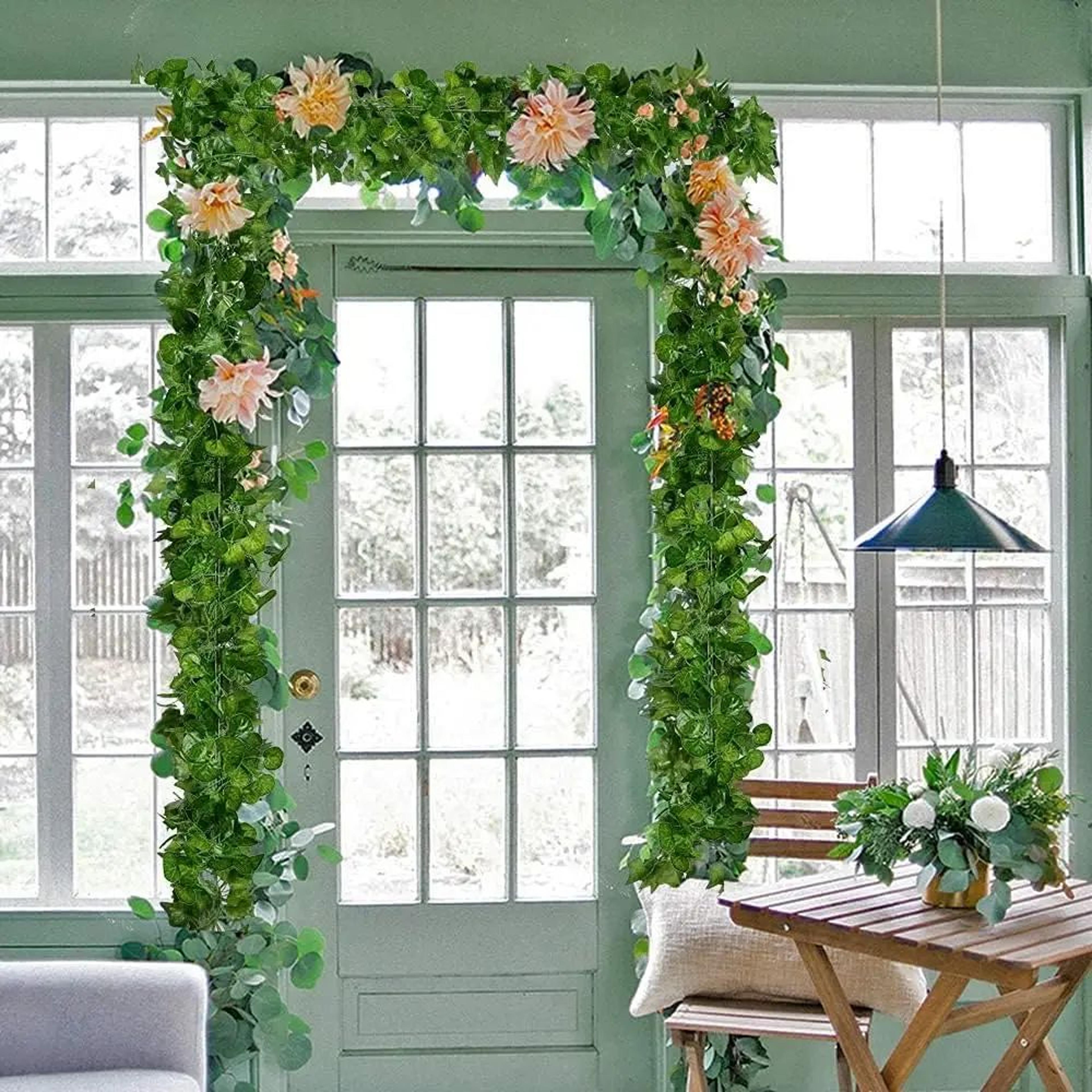Artificial Green Ivy Leaf Garland  Plastic Hanging Vine For Home Garden Wall Wedding Party DIY Deco 0