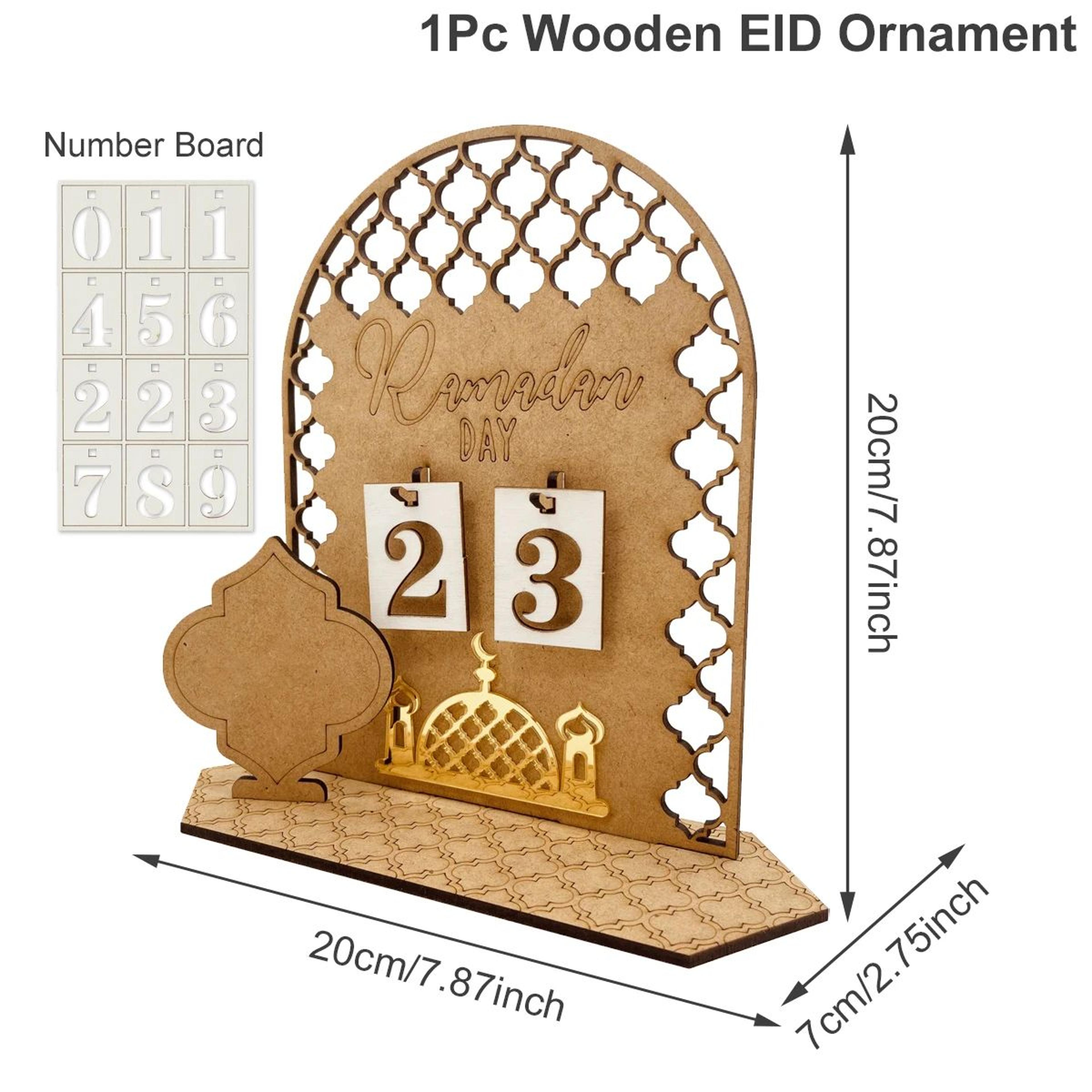 Wooden Ramadan Countdown Calendar  Eid Mubarak Ramadan Kareem Ornament For Islamic Home  Eid Al Adh 6