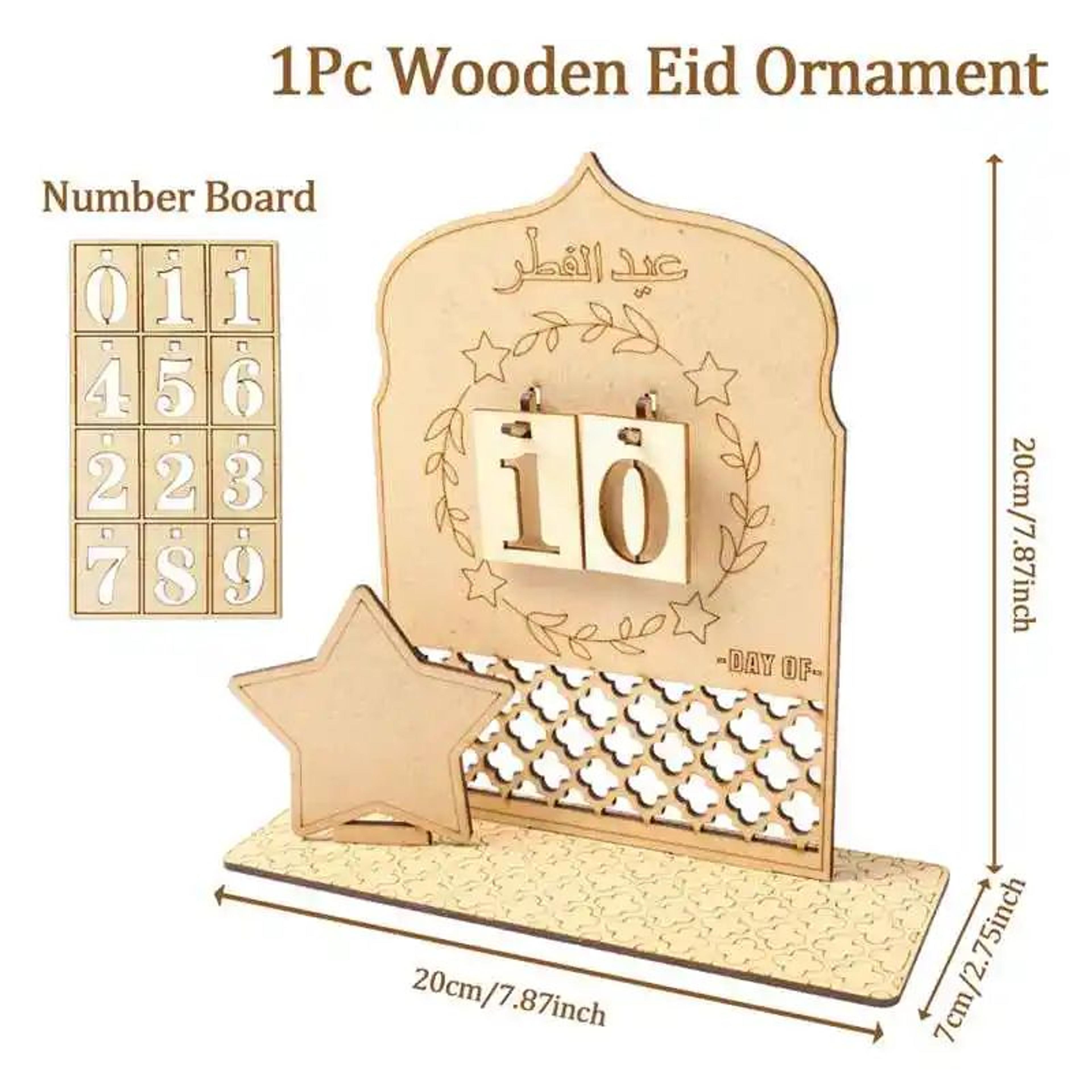 Wooden Ramadan Countdown Calendar  Eid Mubarak Ramadan Kareem Ornament For Islamic Home  Eid Al Adh 8