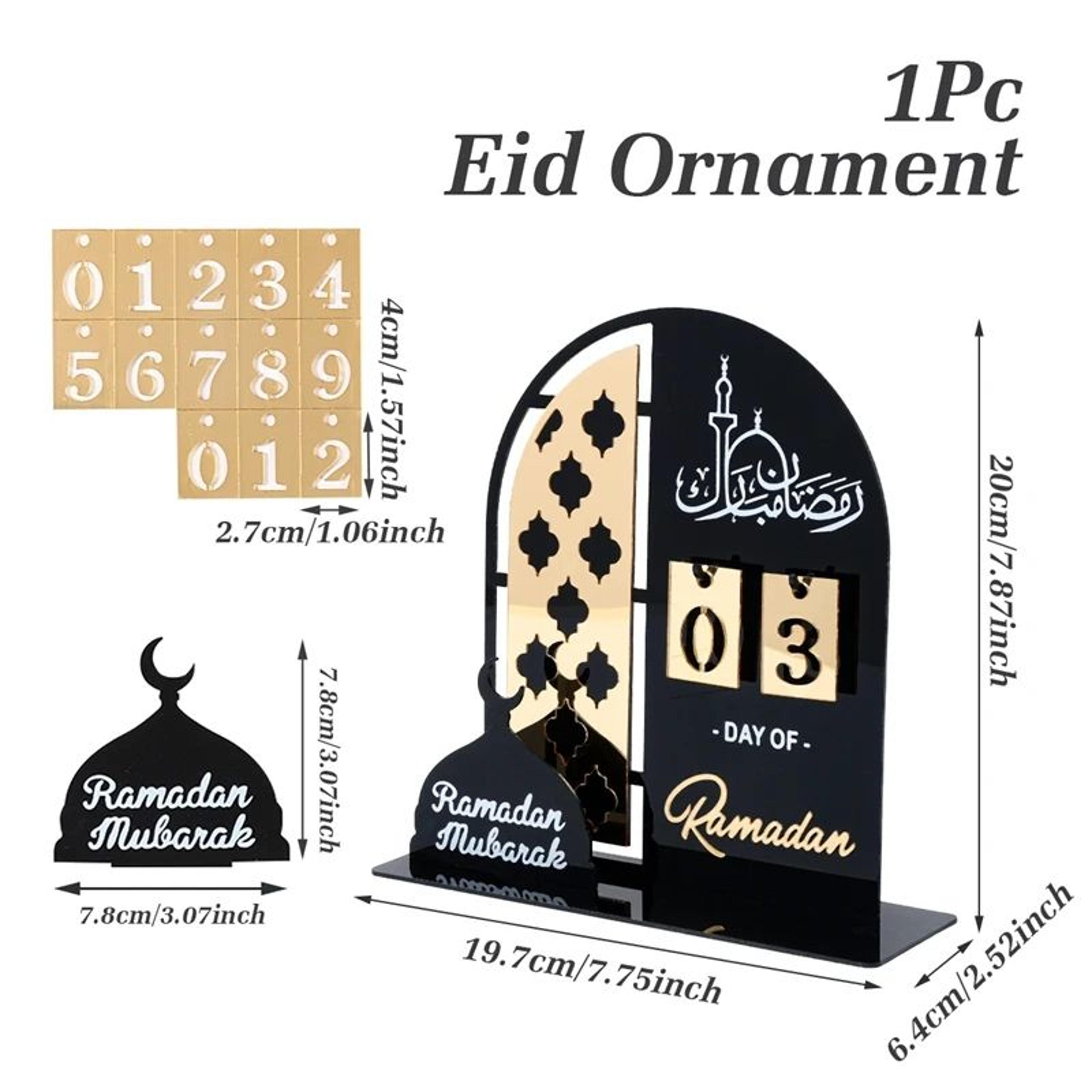 Wooden Ramadan Countdown Calendar  Eid Mubarak Ramadan Kareem Ornament For Islamic Home  Eid Al Adh 12