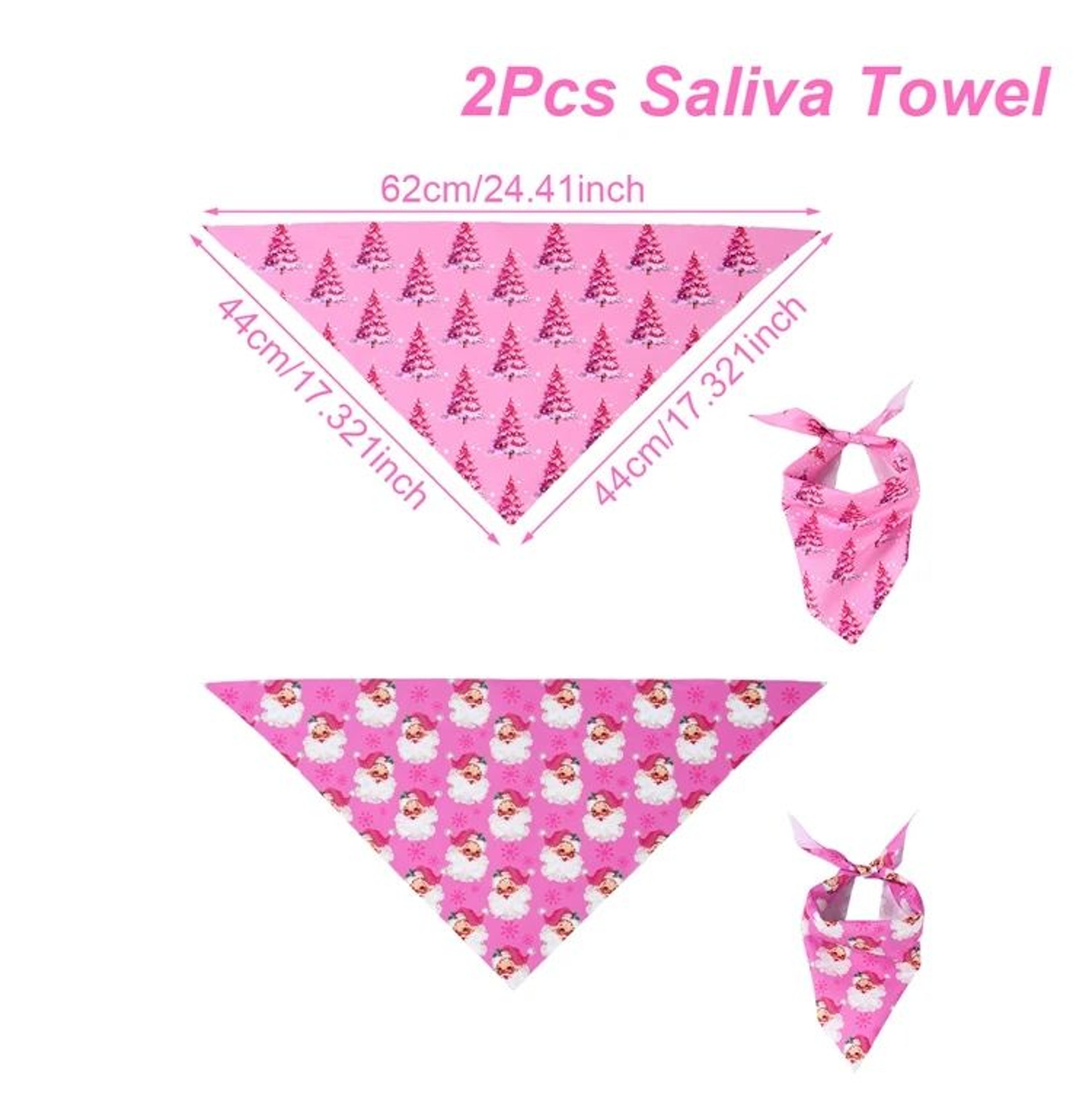2 Pcs Christmas Dog Bandanas  Santa  Christmas Tree Holiday Pet Scarf Triangle Bibs For Small Mediu 7