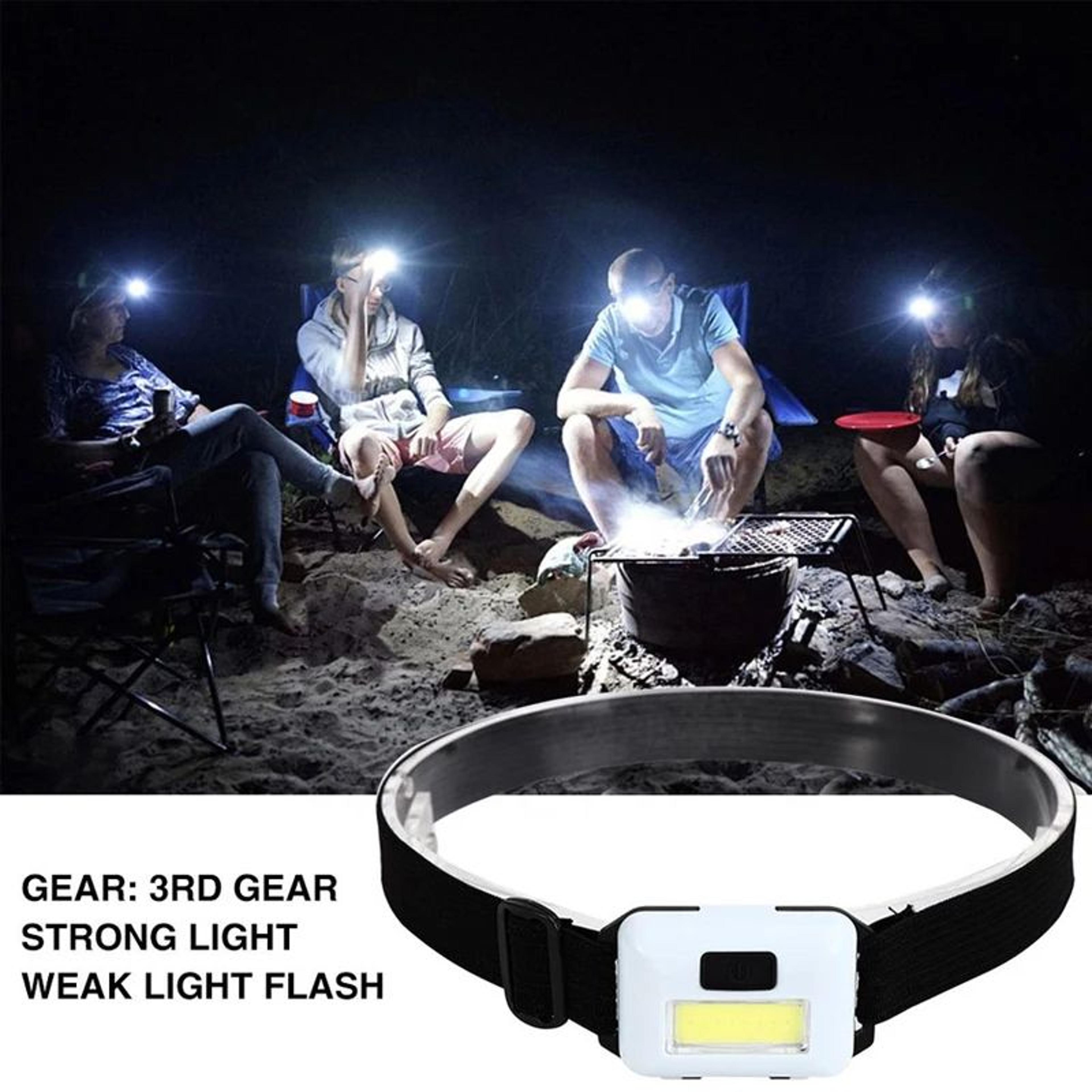 Mini COB LED Headlamp Flashlight  Waterproof 3Mode Head Torch For Camping Hiking Fishing  Outdoor W 1