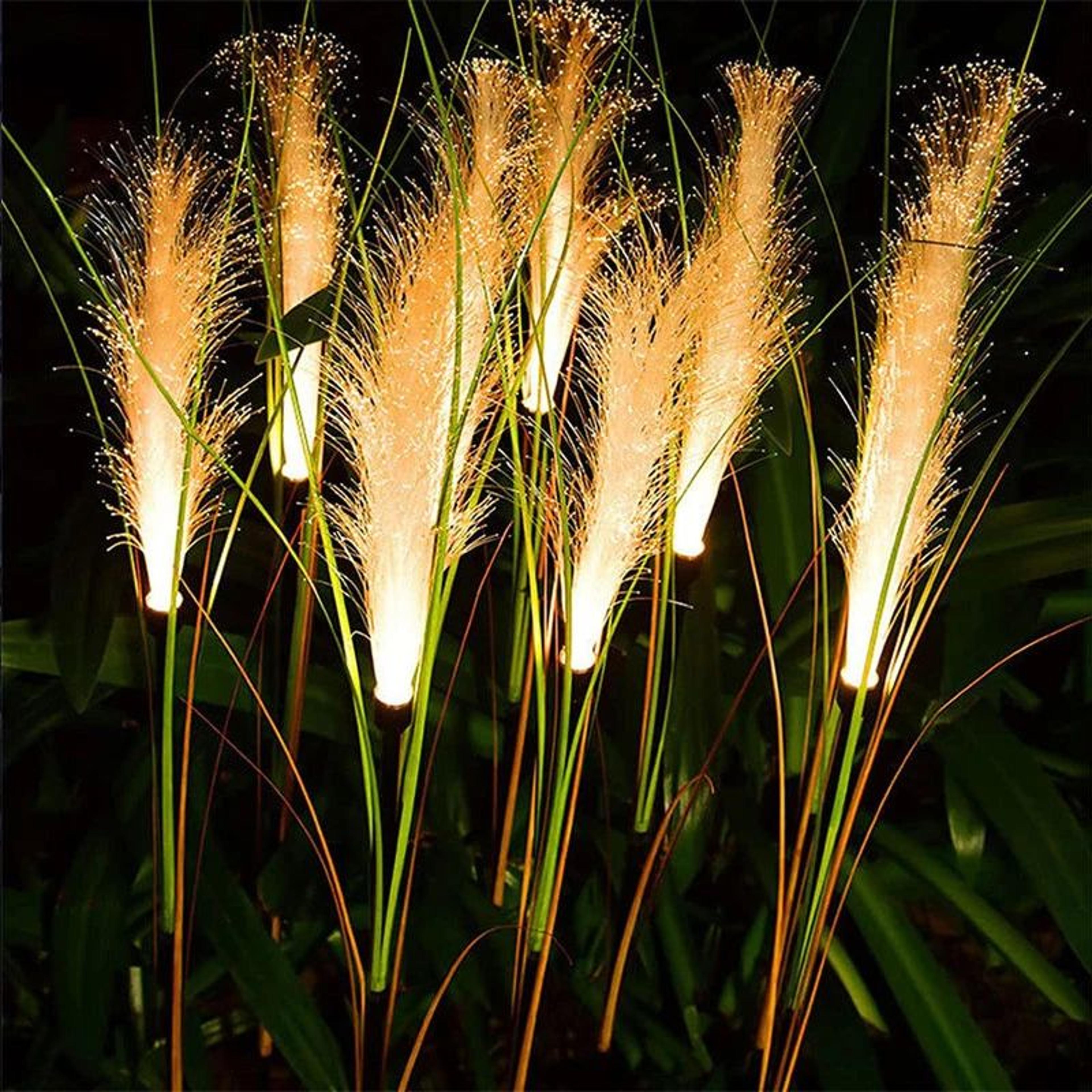 42.9 in led solar garden reed lights – waterproof solar powered outdoor flower stake lights for yard & pathway