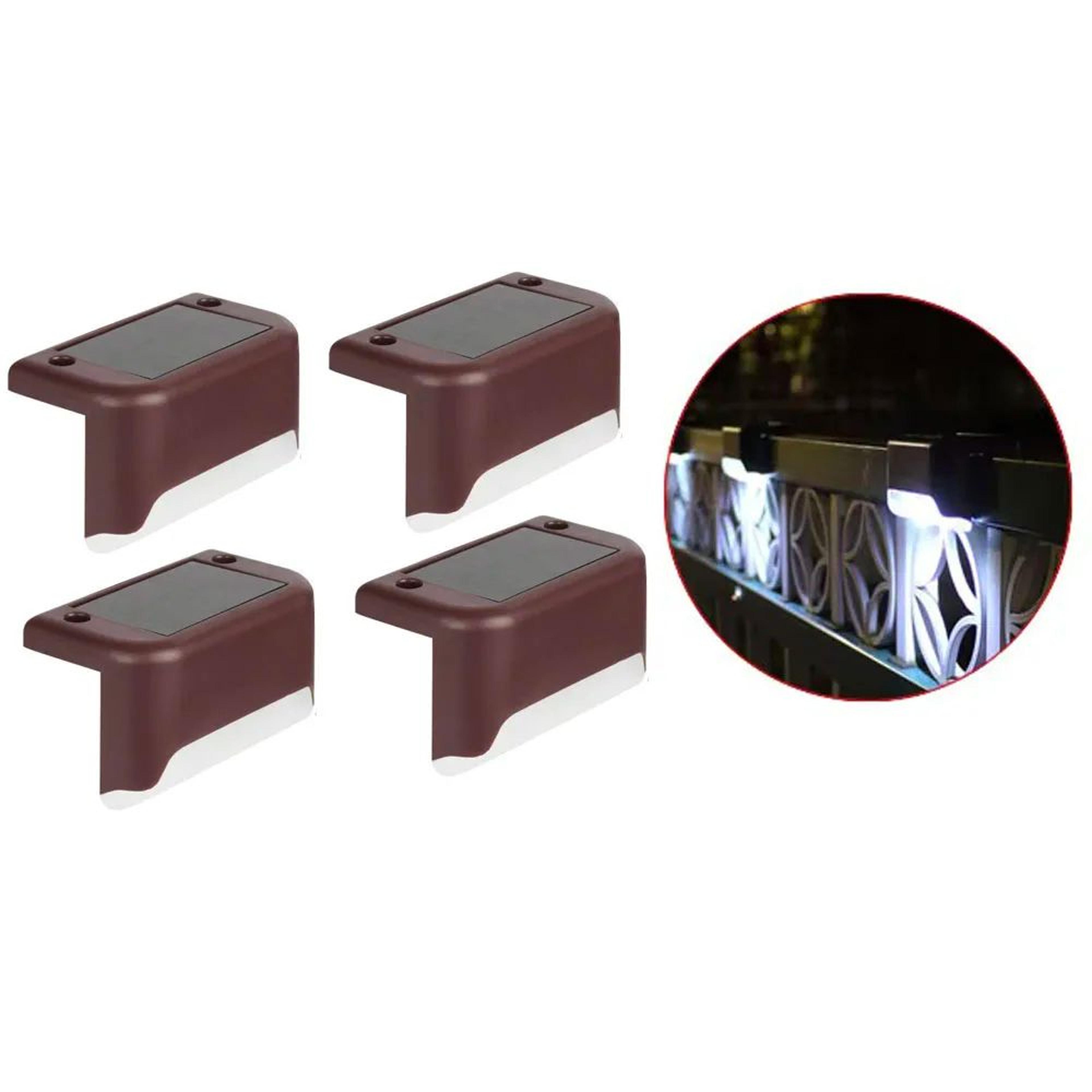 4Pack Solar LED Deck Step Lights  IP65 Waterproof DusktoDawn Solar Fence  Stair Lights For Patio Ya 8